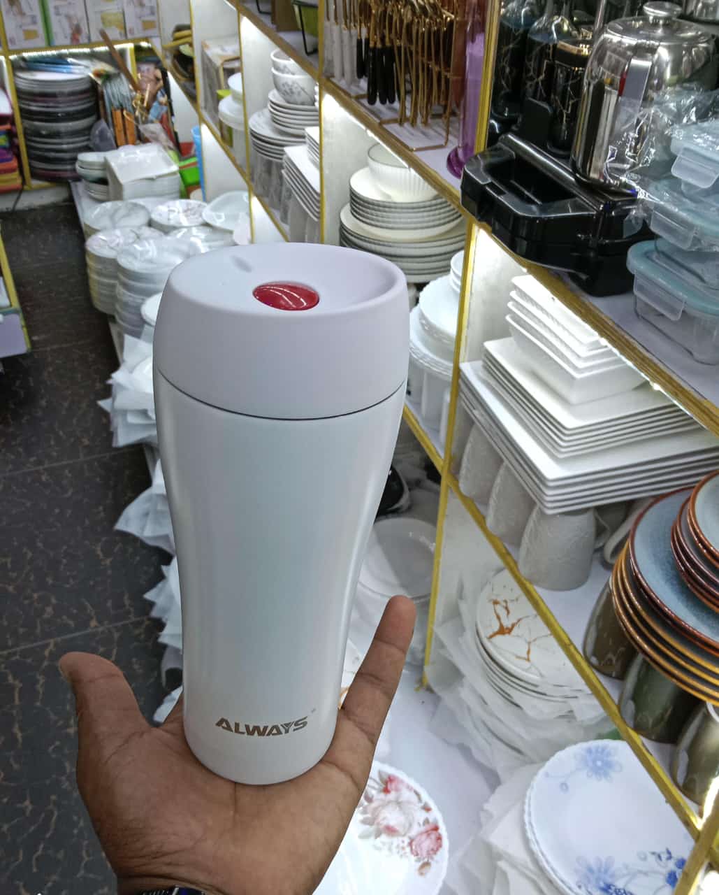 White Insulated Travel thermal Mug