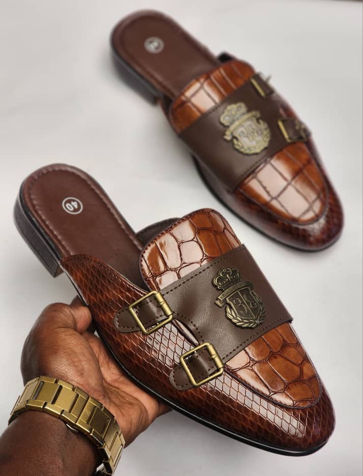 Billionaire Mules brown Leather Slides