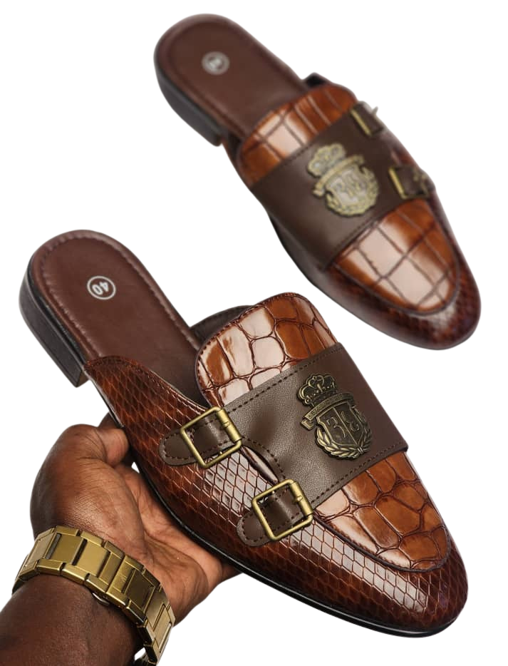 Billionaire Mules brown Leather Slides