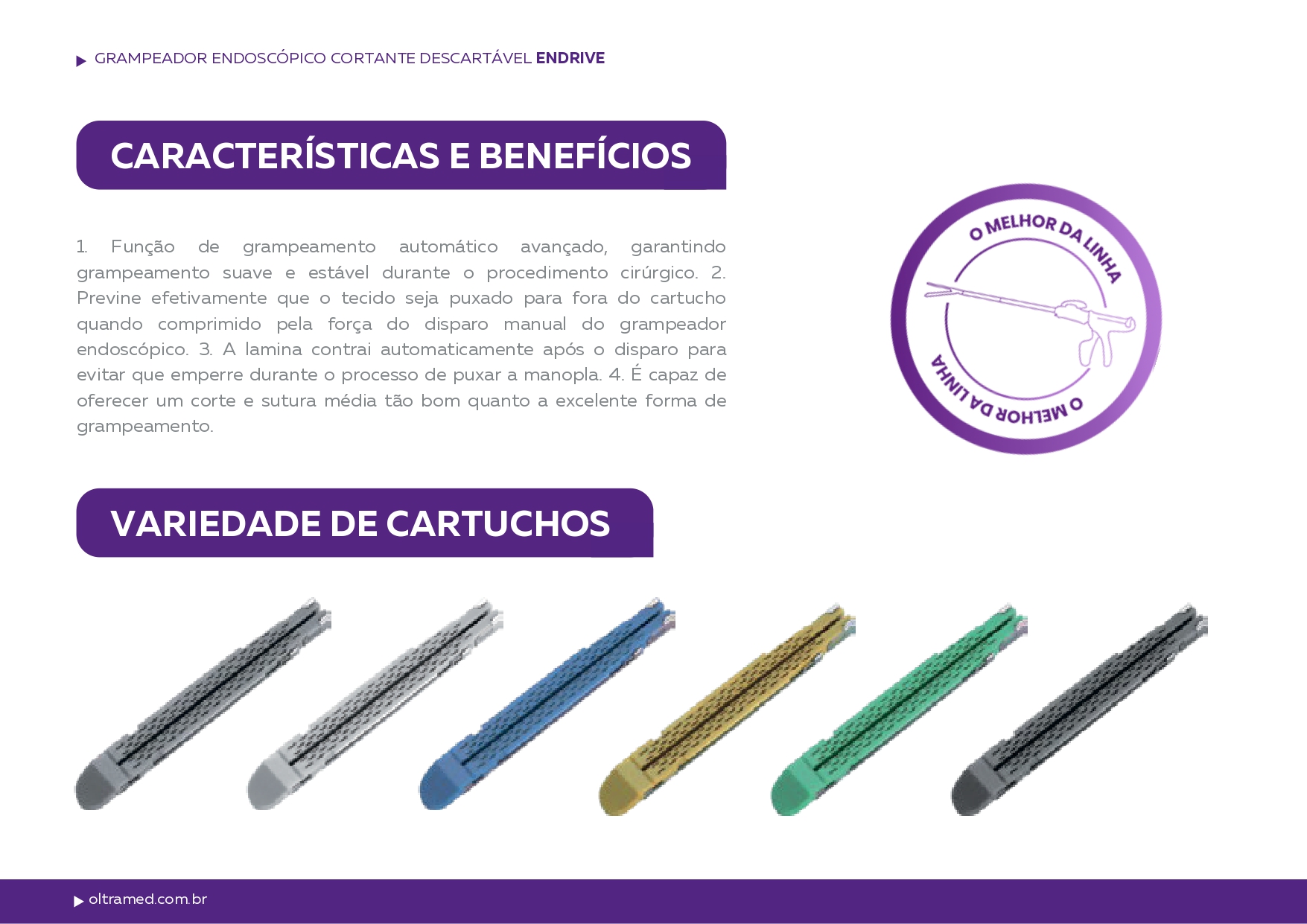 Grampeador Endoscópico Cortante Descartável