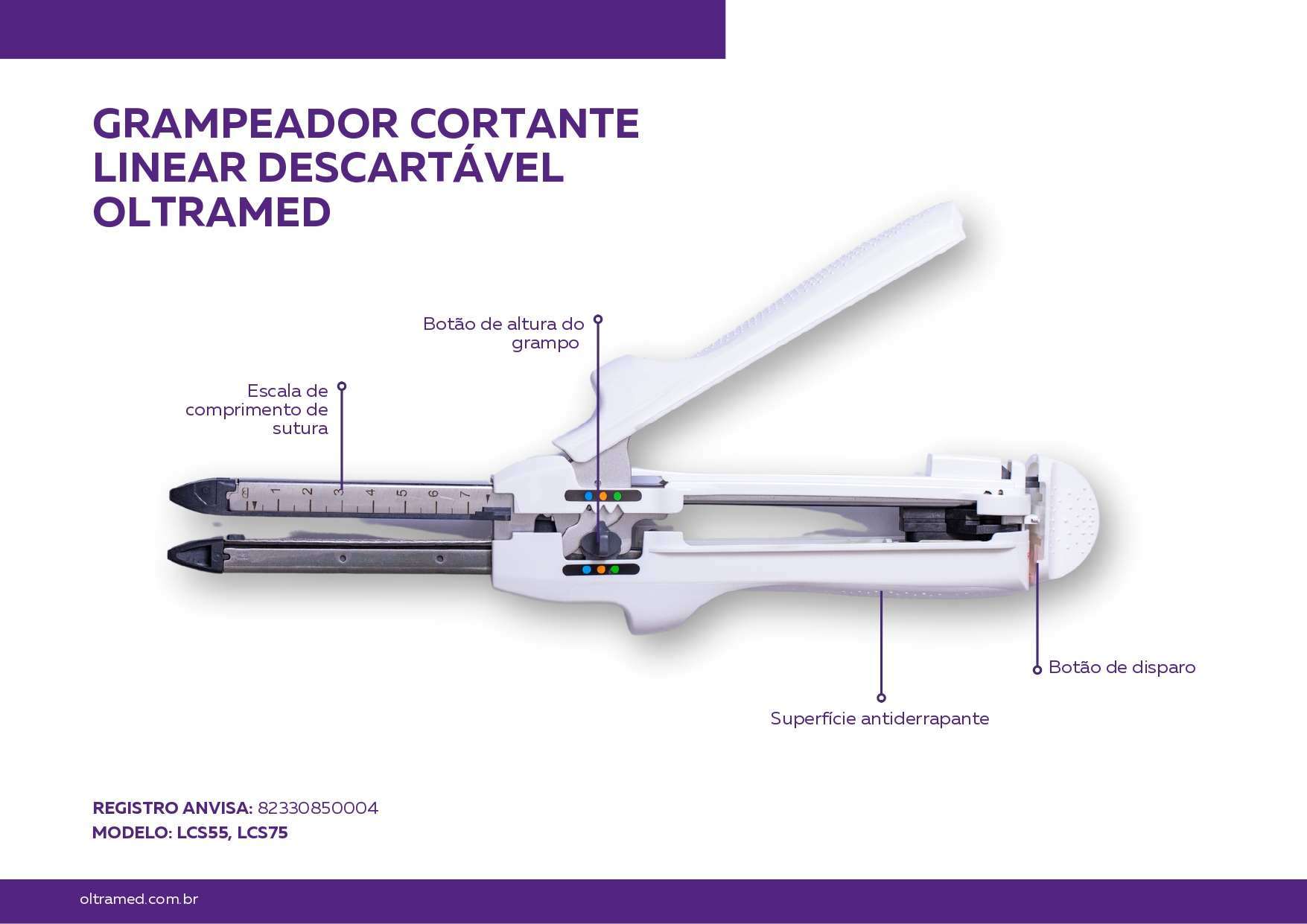 Grampeador Cortante Linear Descartável