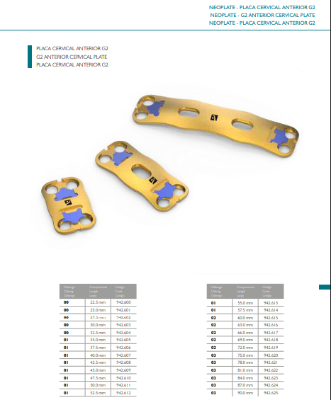 Placa Cervical Anterior G2