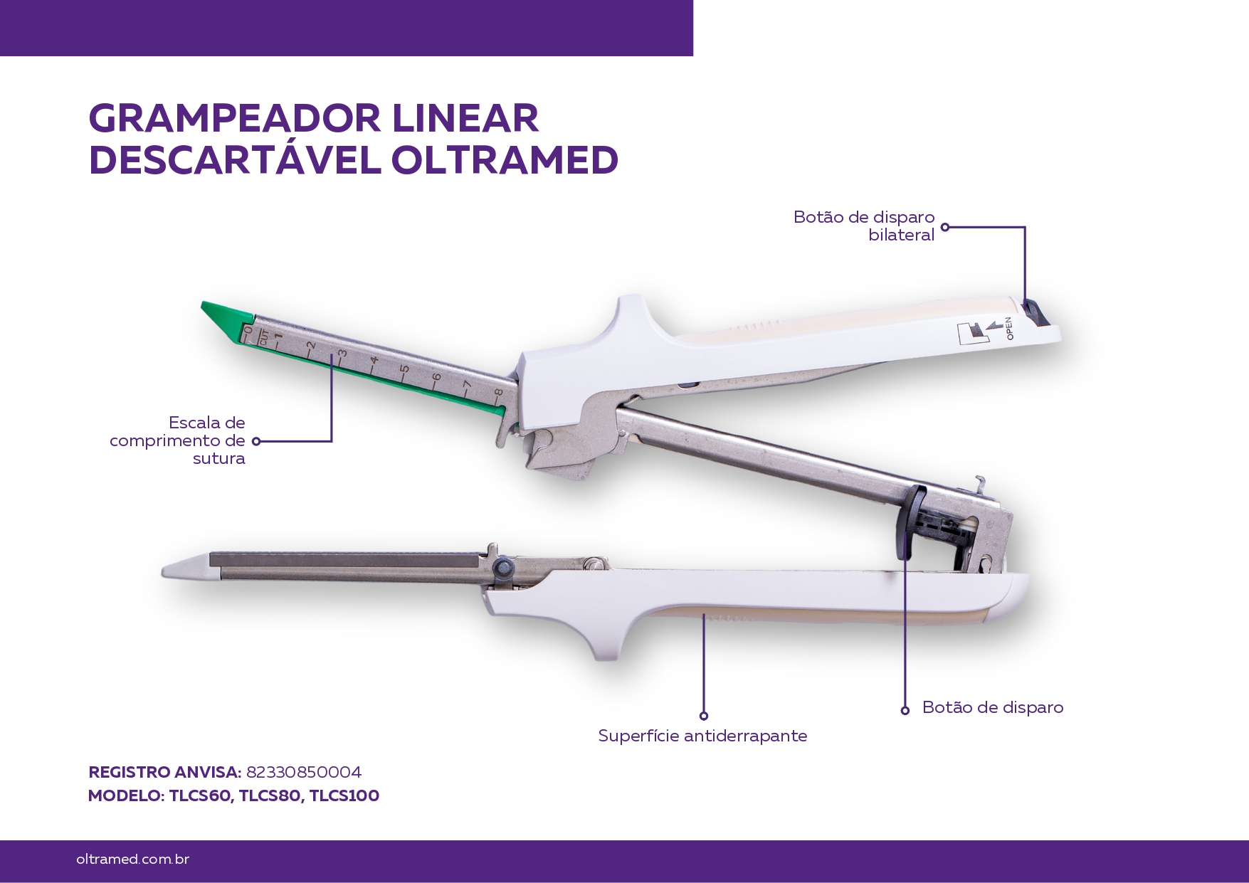 Grampeador Cortante Linear Descartável