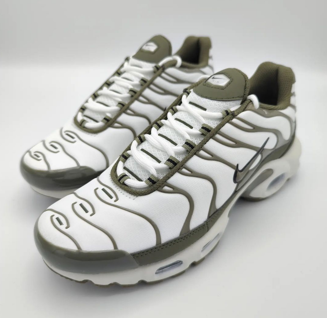 White and Green NIKE TN Sneakers