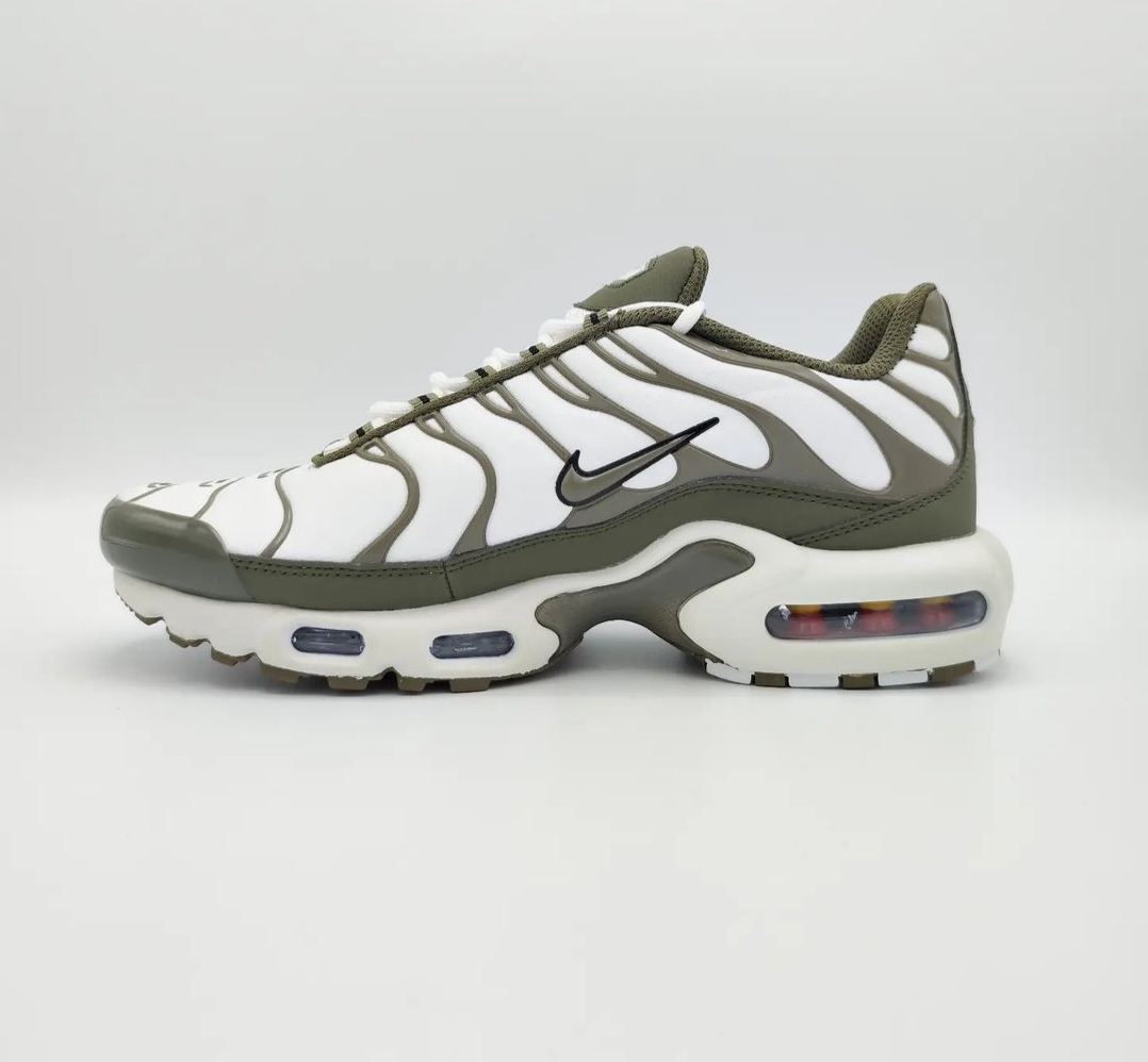 White and Green NIKE TN Sneakers