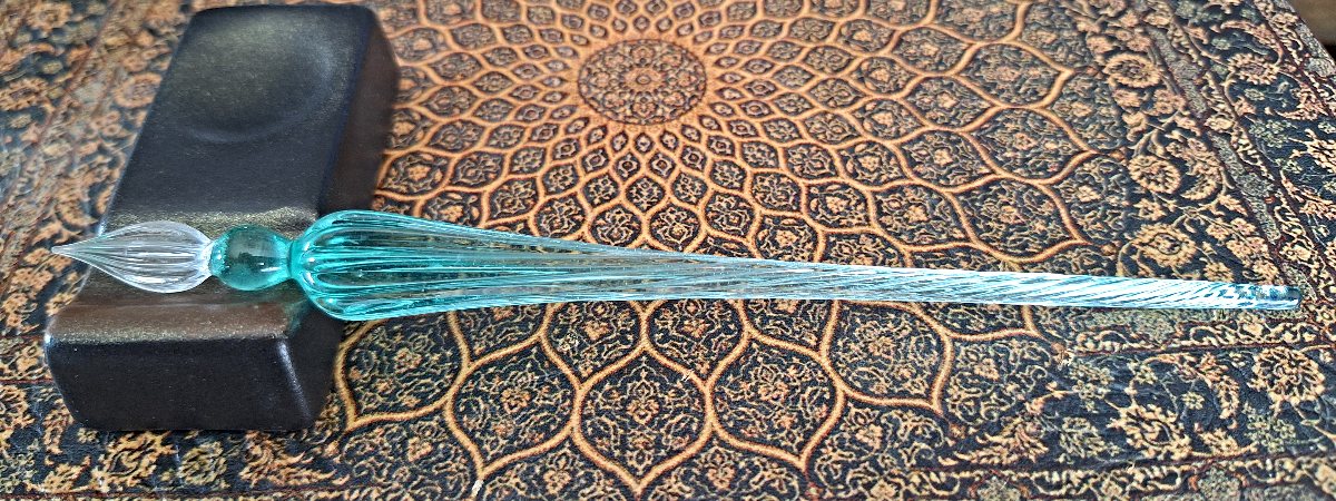 Vintage Glass Dip Pen - Sea Foam