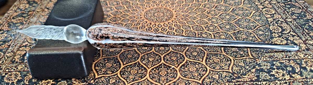 Vintage Glass Dip Pen - Gold Dust