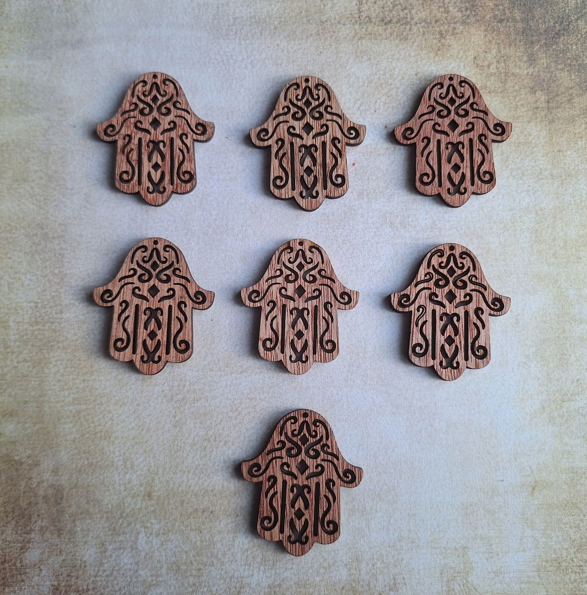 Large Wooden Hamsa Charms