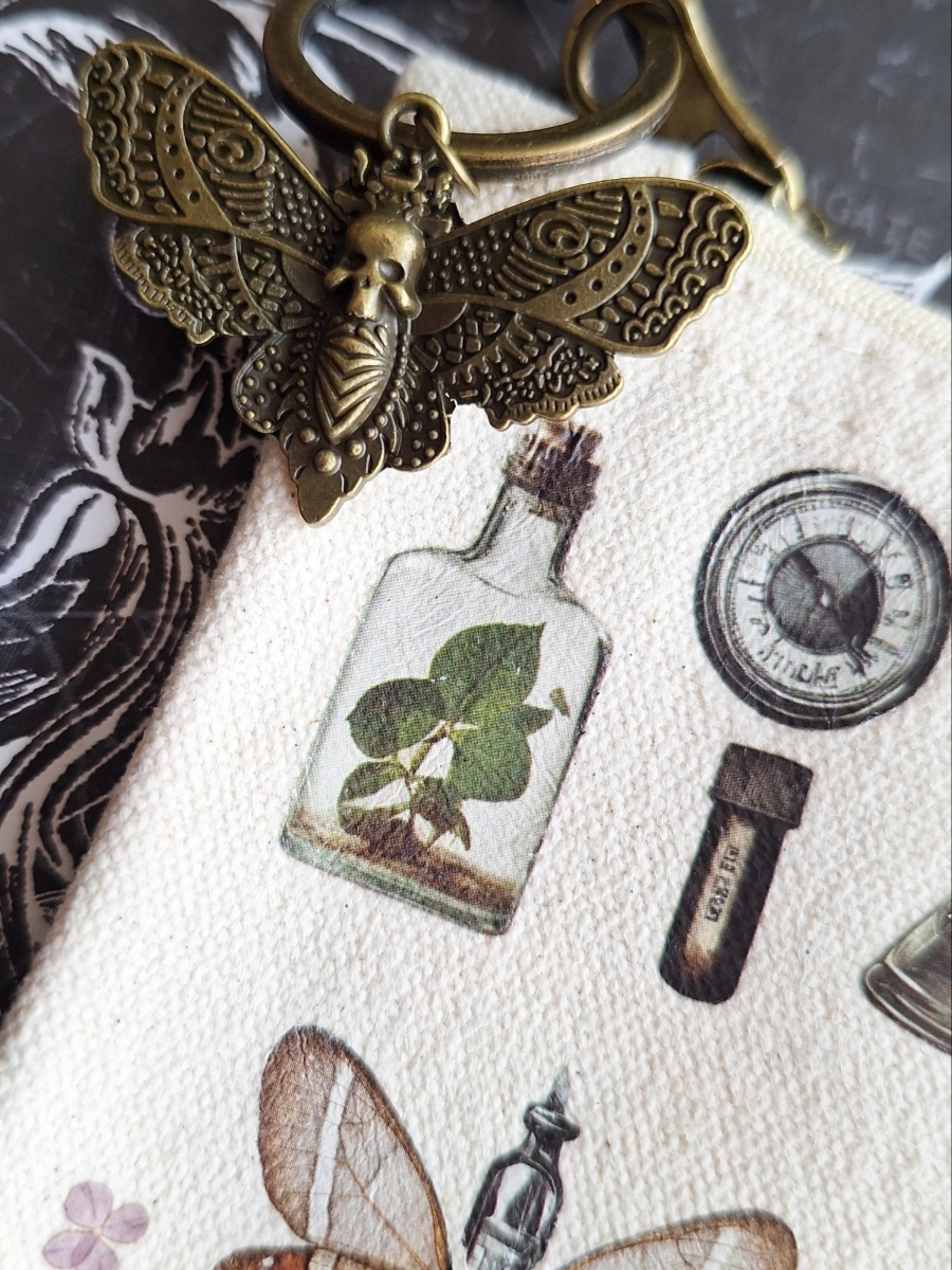 Vintage Apothecary-Themed Zipper Pouch