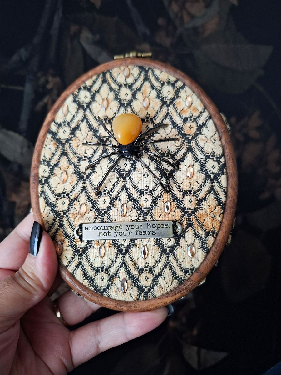 Encourage Your Hopes Gothic Embroidery Hoop