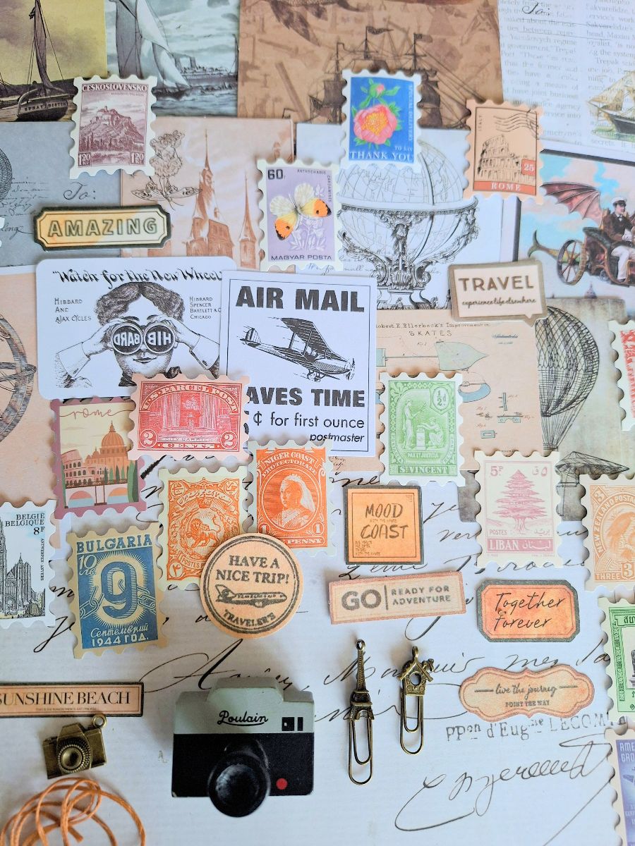 Vintage Travel Journal Scrapbooking Set