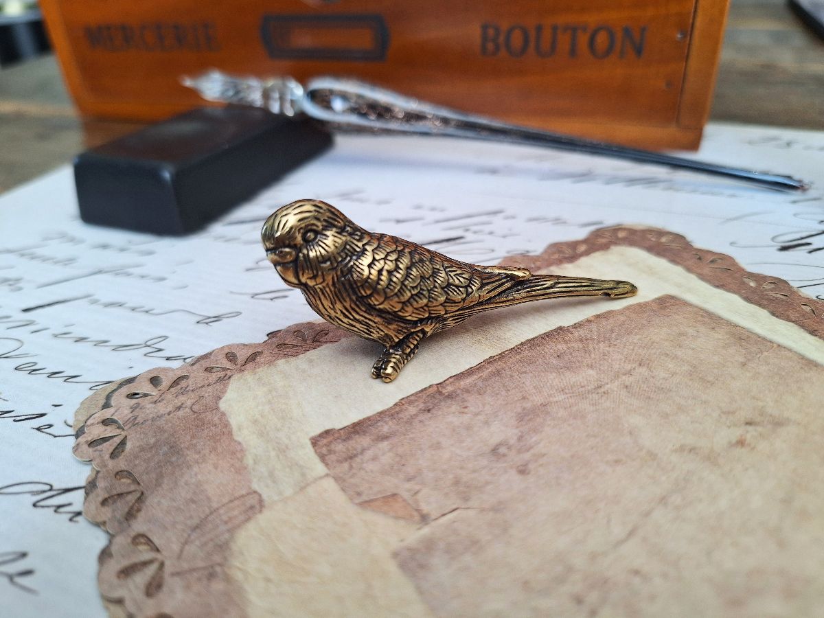 Antique Brass Bird Figurine