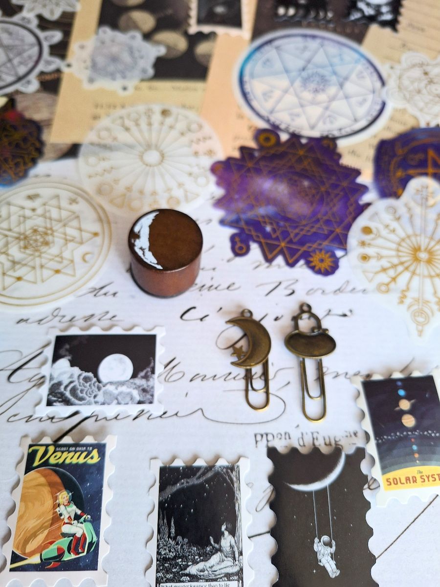 Astronomy and Space Vintage Journal Scrapbooking Set