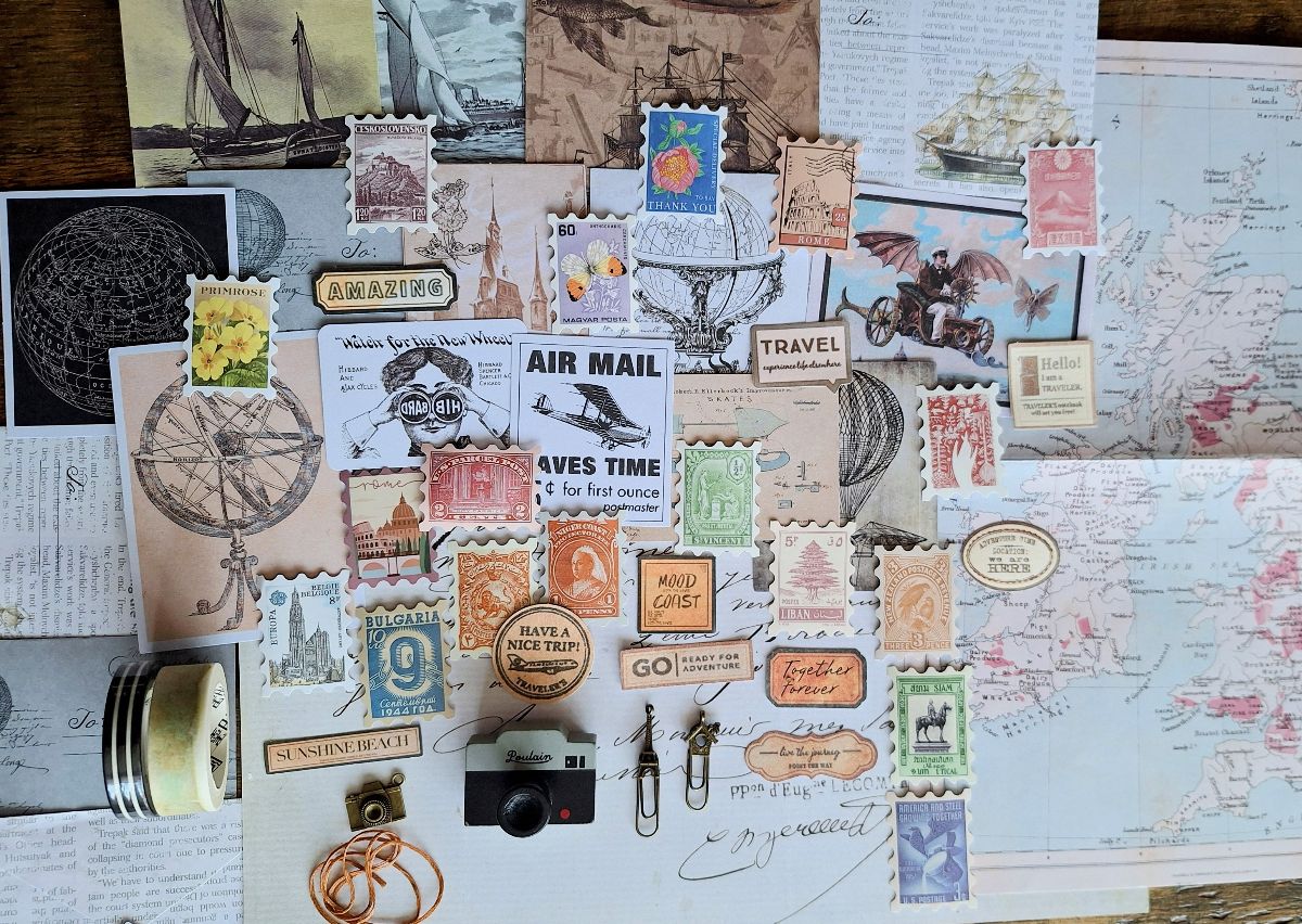 Vintage Travel Journal Scrapbooking Set