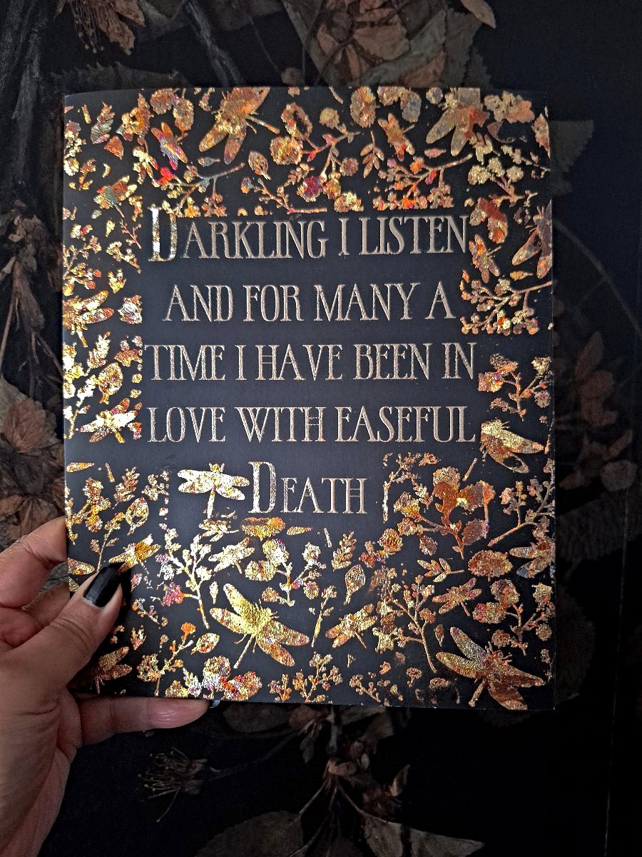 Darkling I Listen Gilded Poetry Art