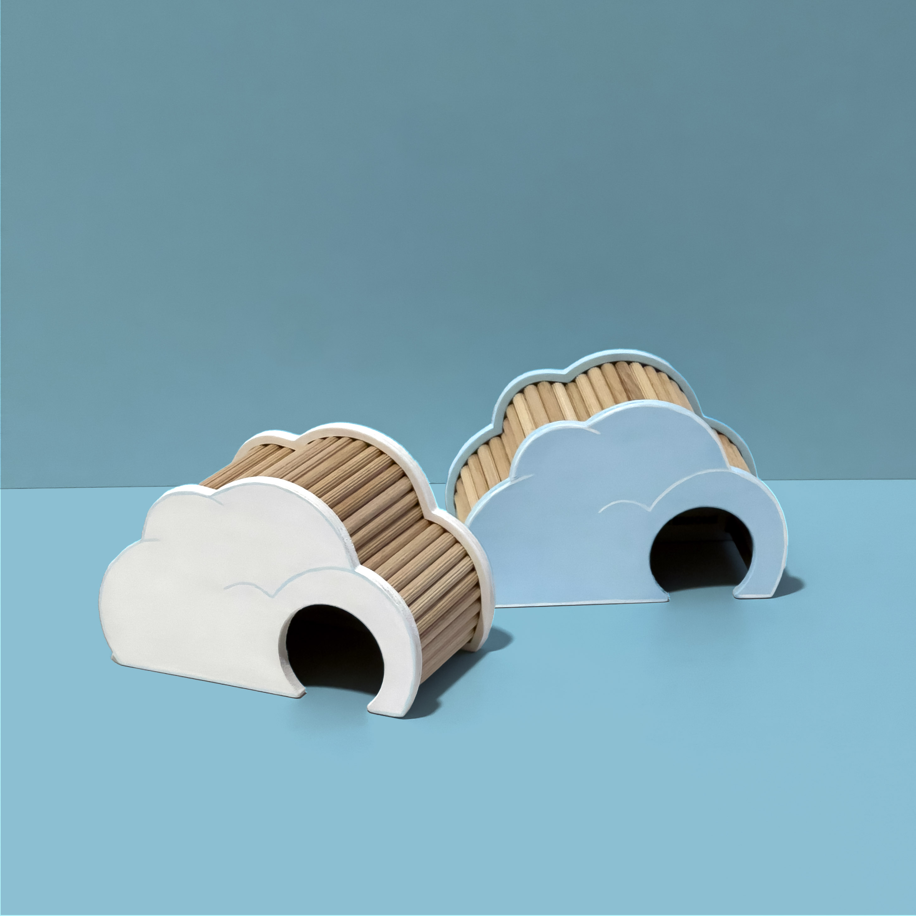 Wolke Versteck Weiß/Blau