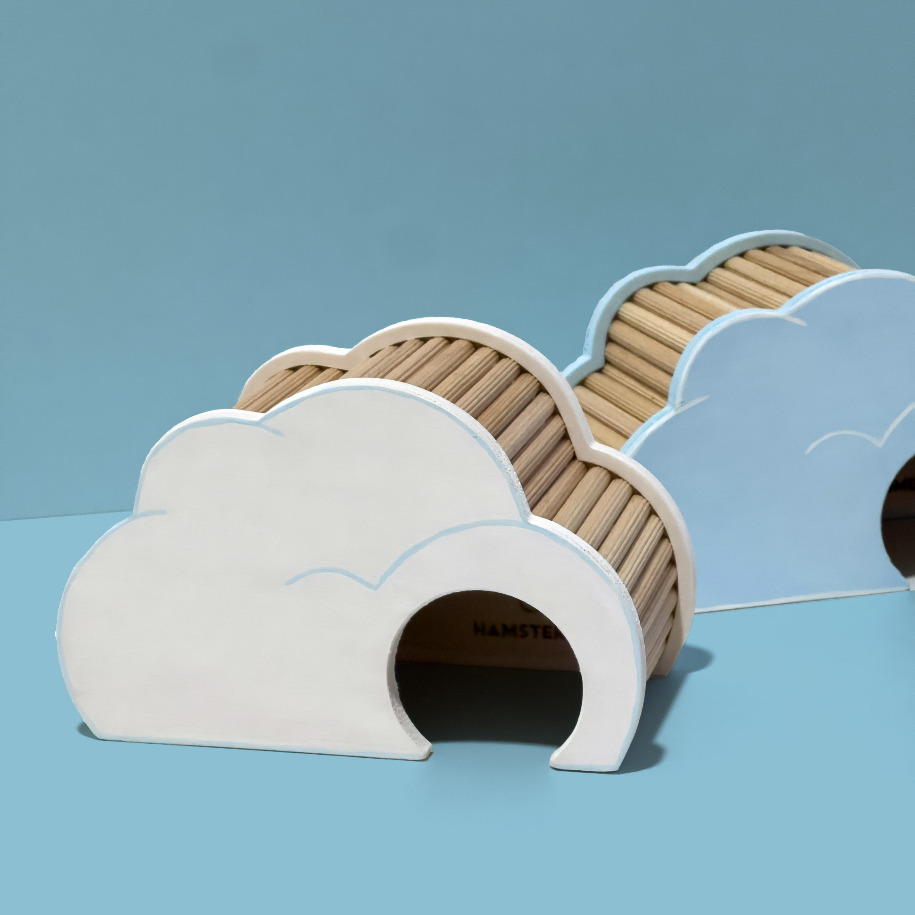 Wolke Versteck Weiß/Blau