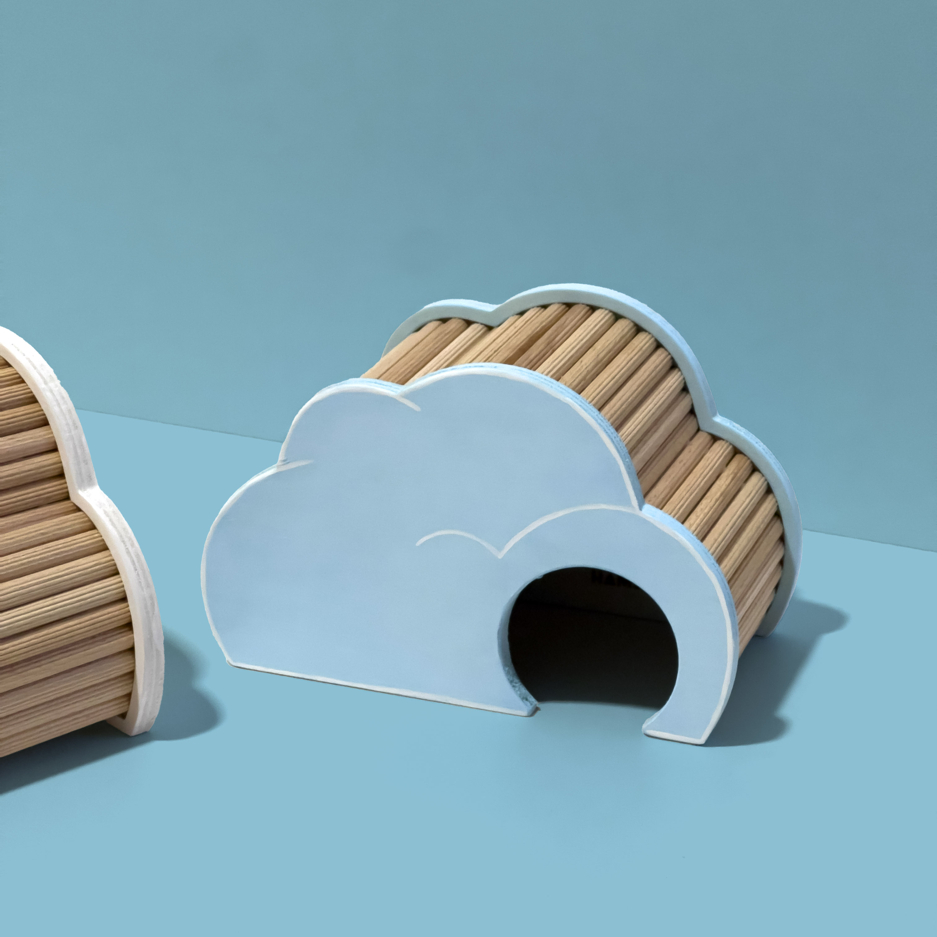 Wolke Versteck Weiß/Blau