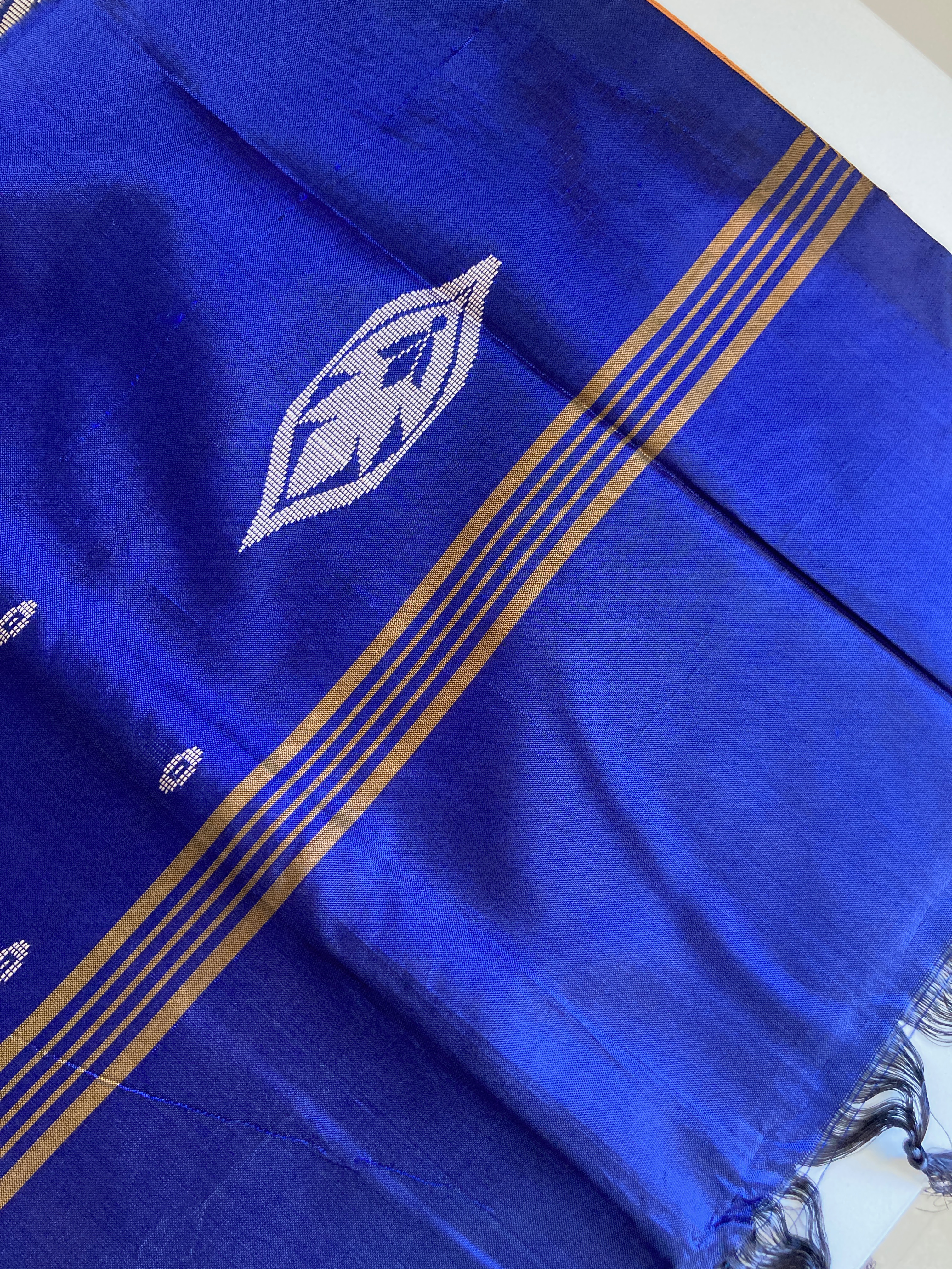 Blue & Peach Vaazhainaar/ Valainar Pattu Saree