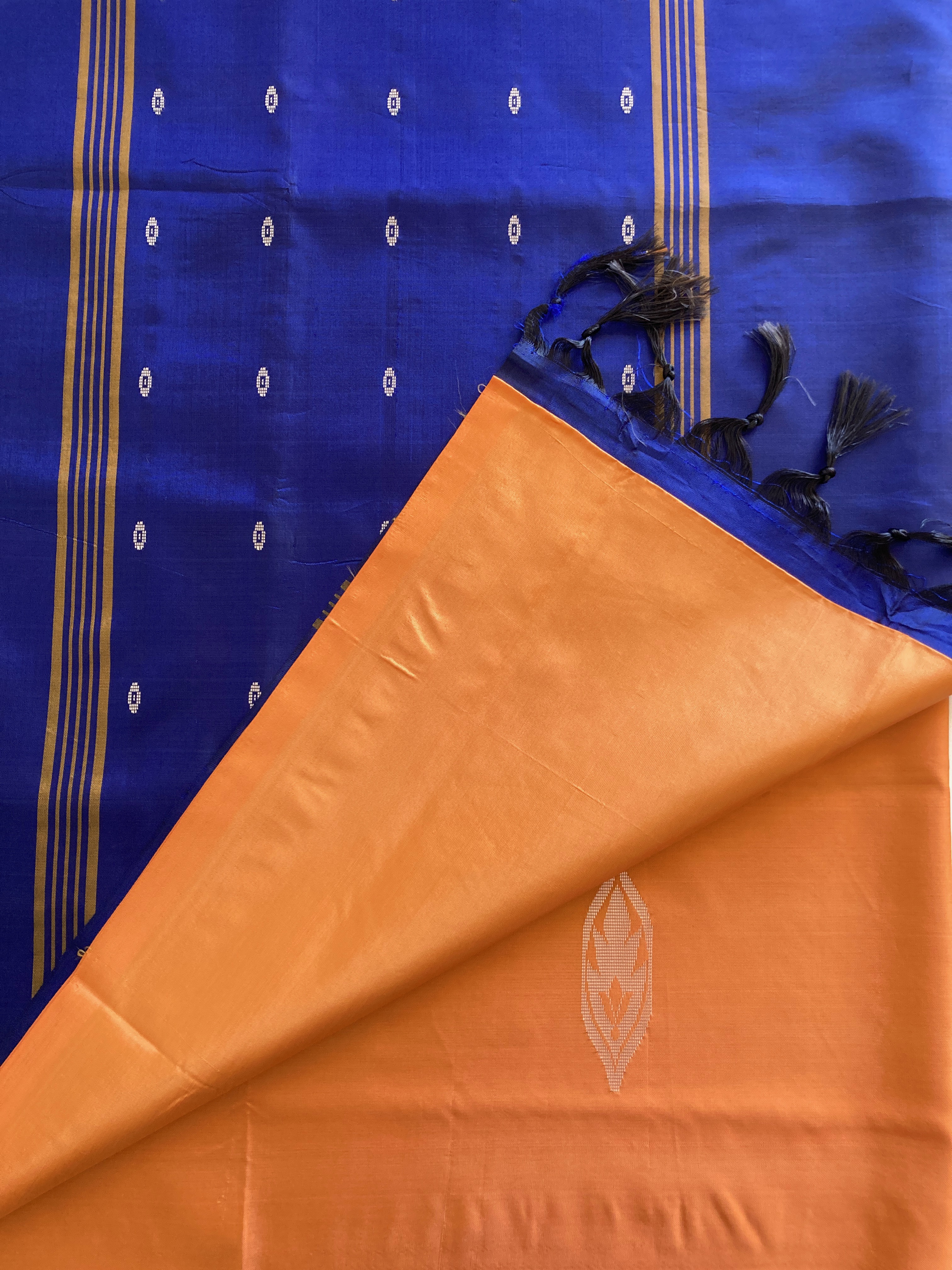 Blue & Peach Vaazhainaar/ Valainar Pattu Saree