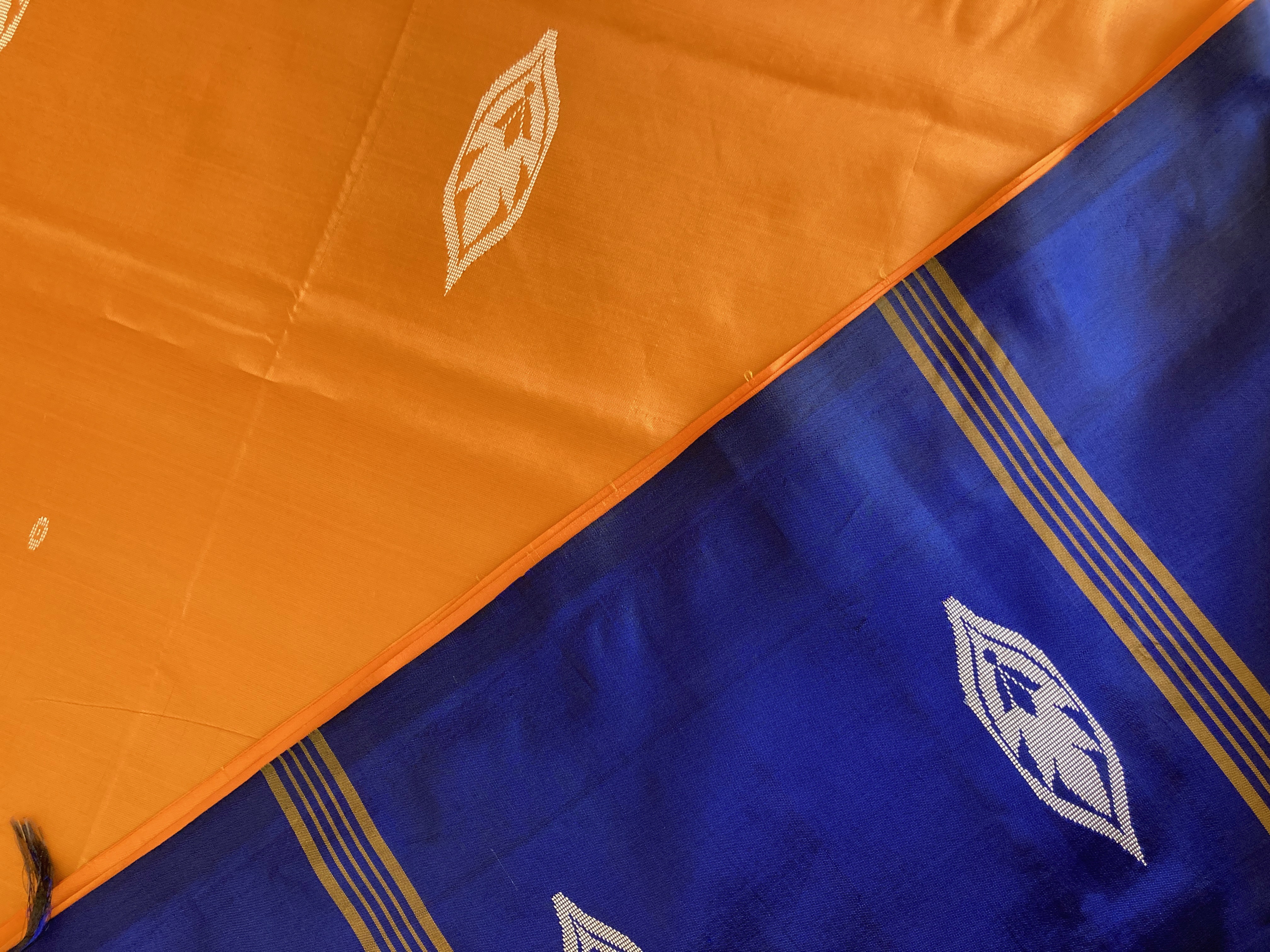 Blue & Peach Vaazhainaar/ Valainar Pattu Saree