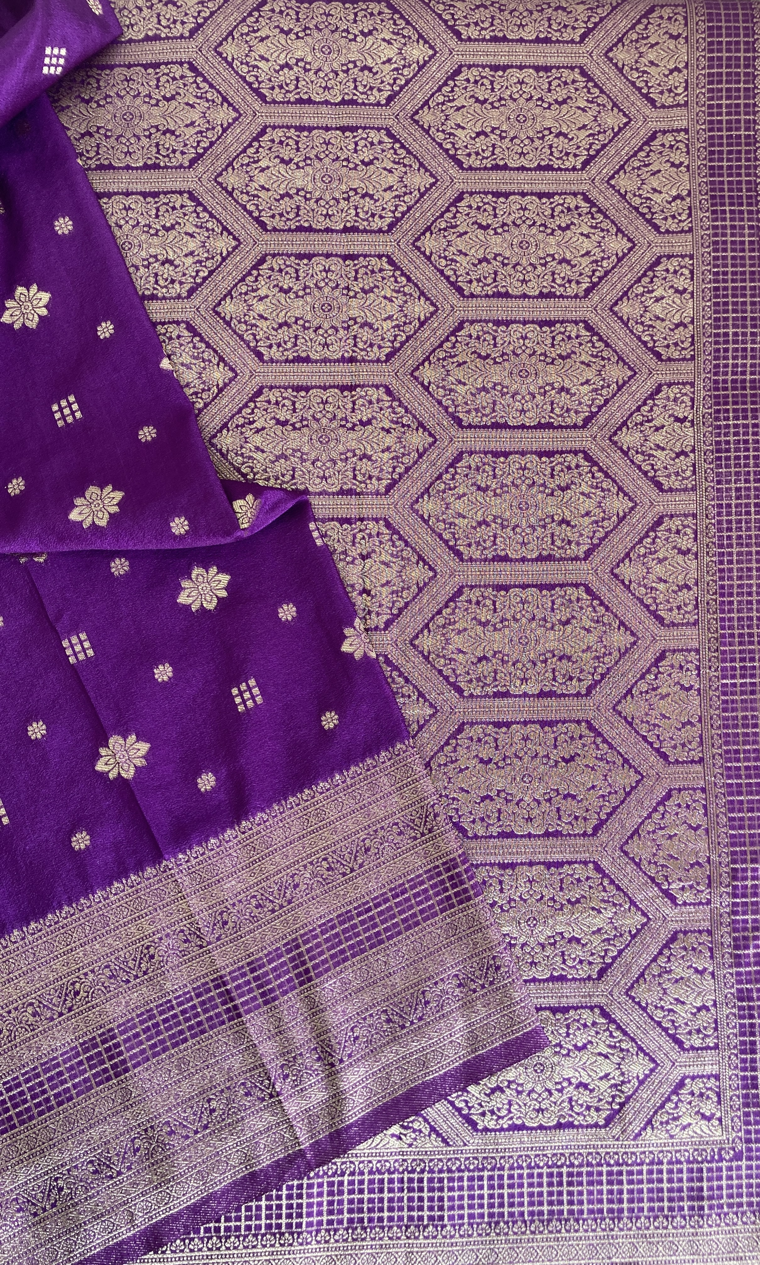 Purple Khaddi Semi Georgette Banarasi Saree