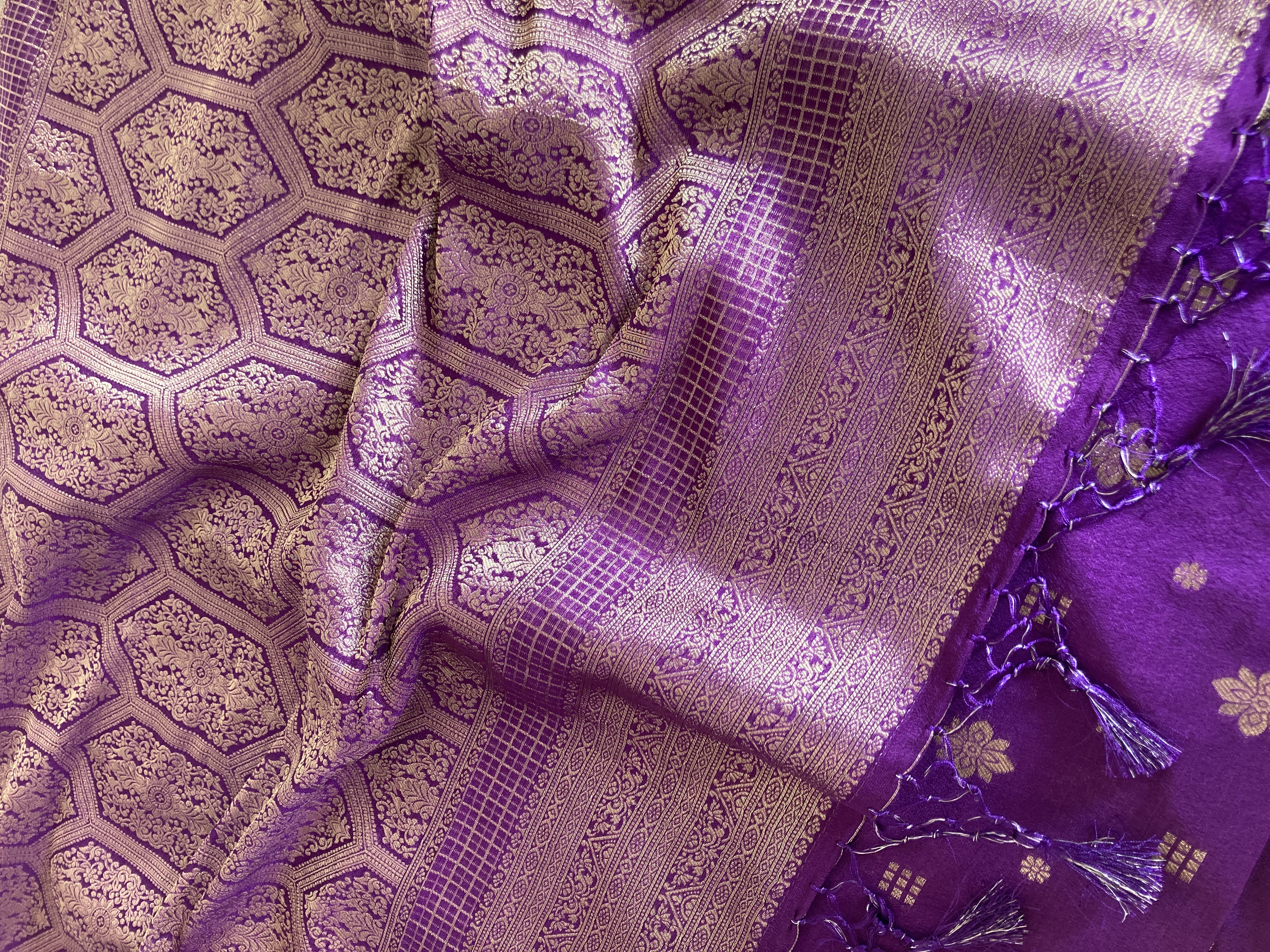 Purple Khaddi Semi Georgette Banarasi Saree