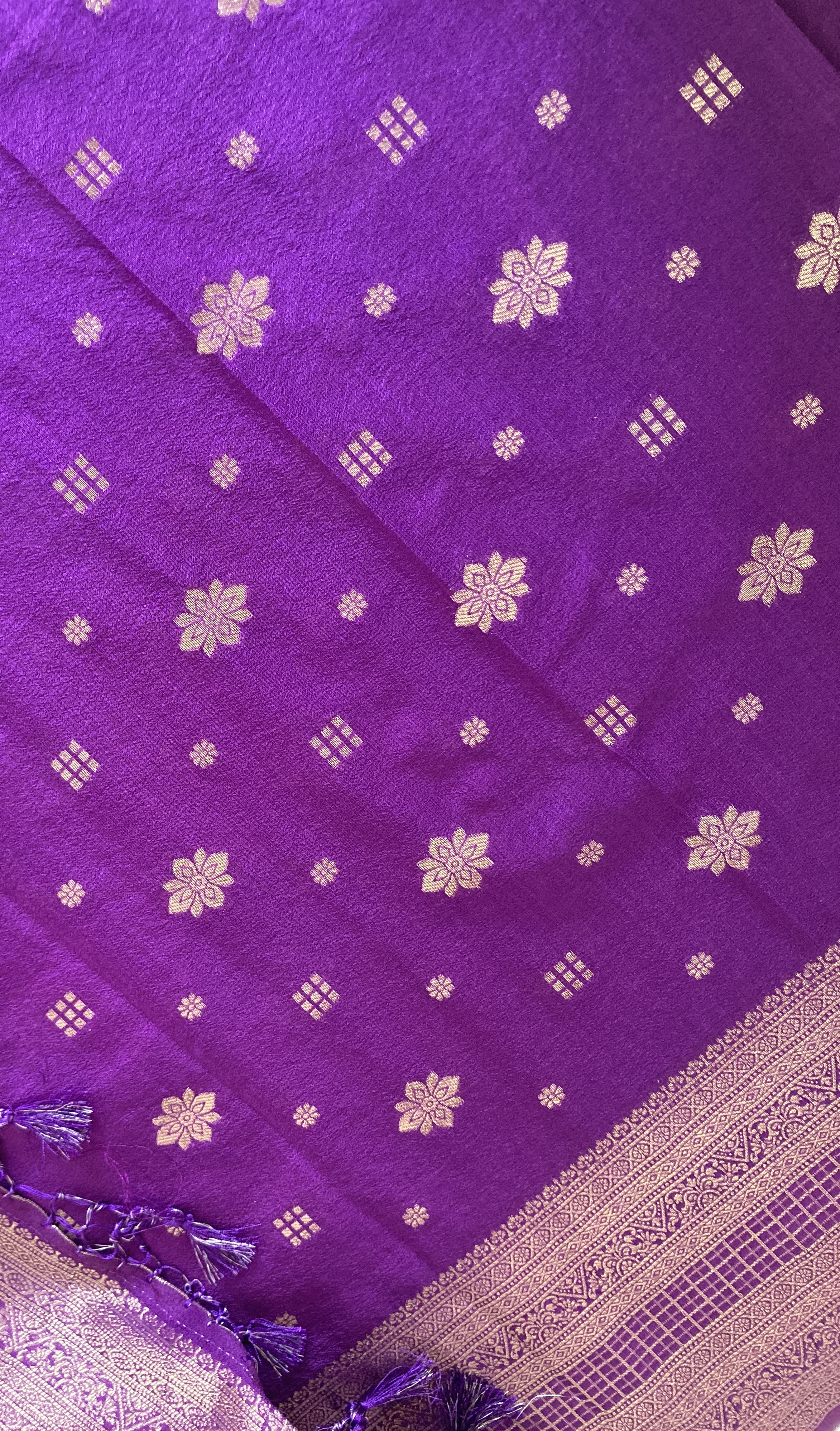 Purple Khaddi Semi Georgette Banarasi Saree