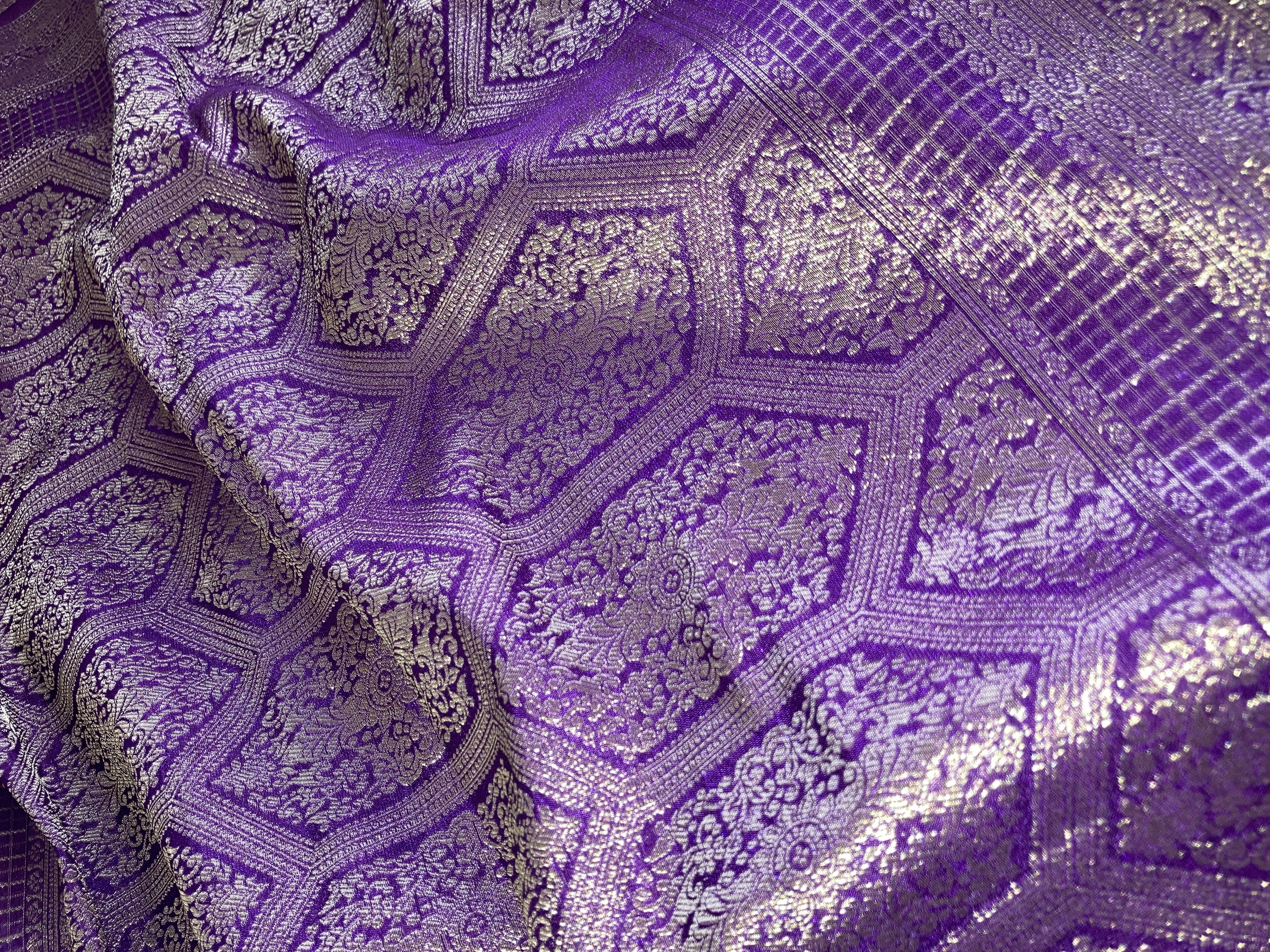 Purple Khaddi Semi Georgette Banarasi Saree