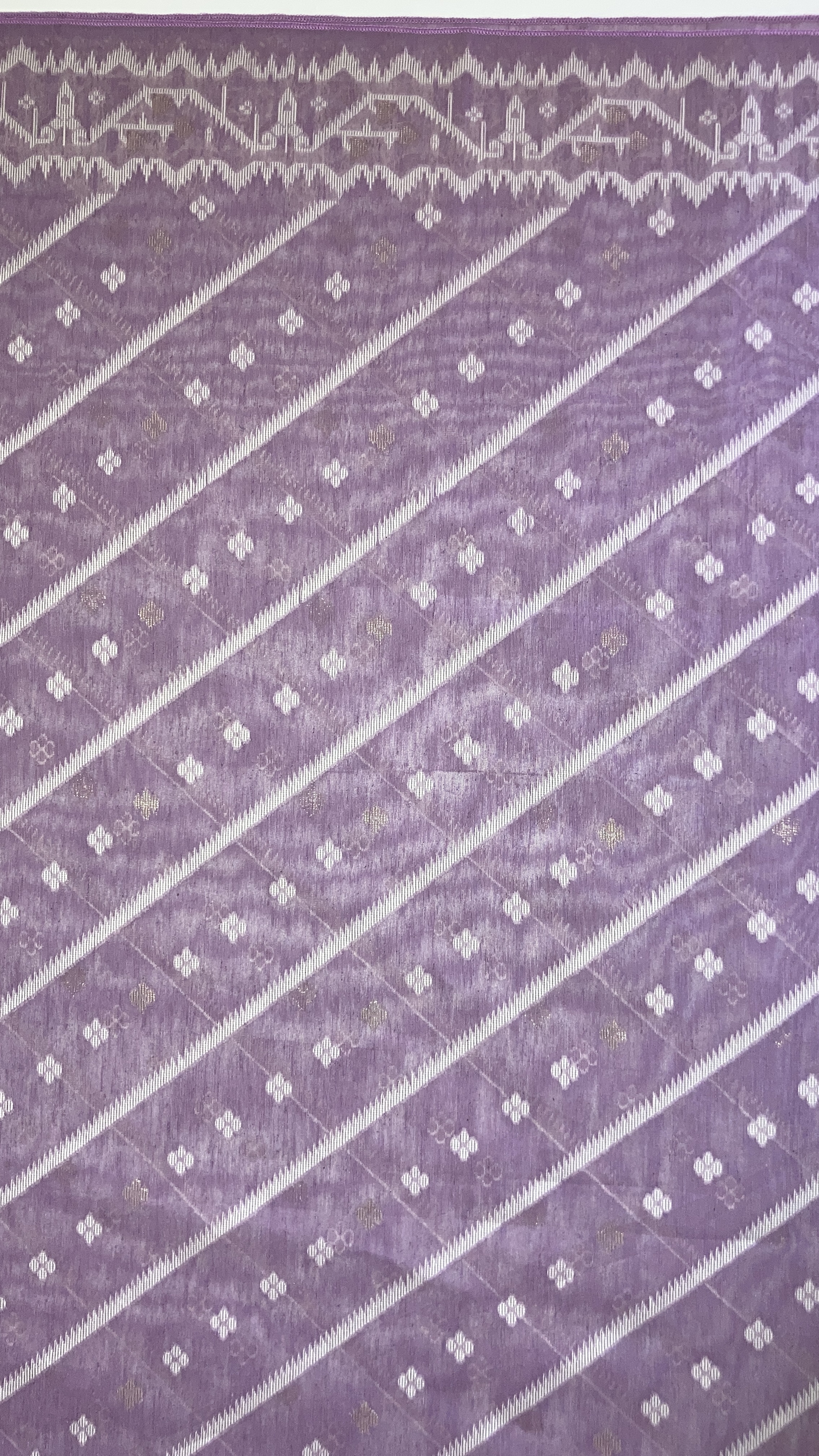 Pastel Purple Cotton Jamdani Saree