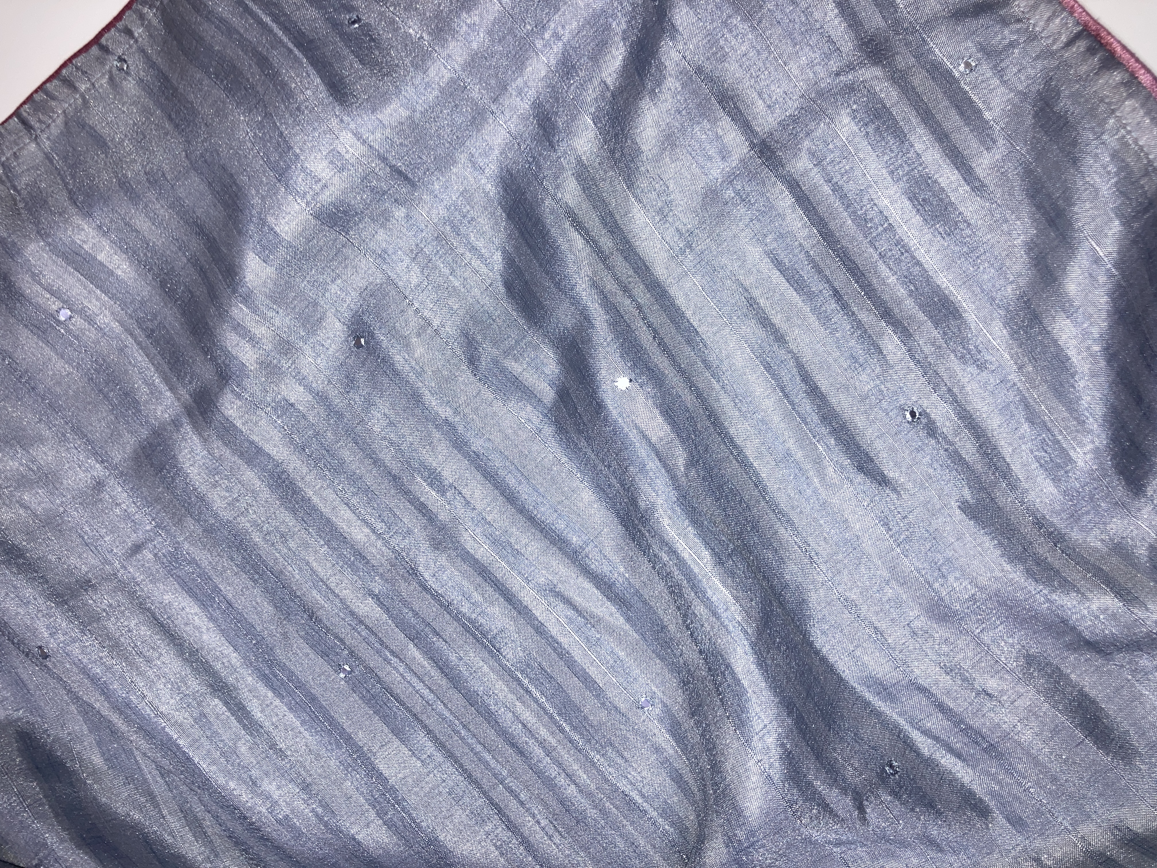 Silver Grey Semi Tussar Floral Embroidery Saree