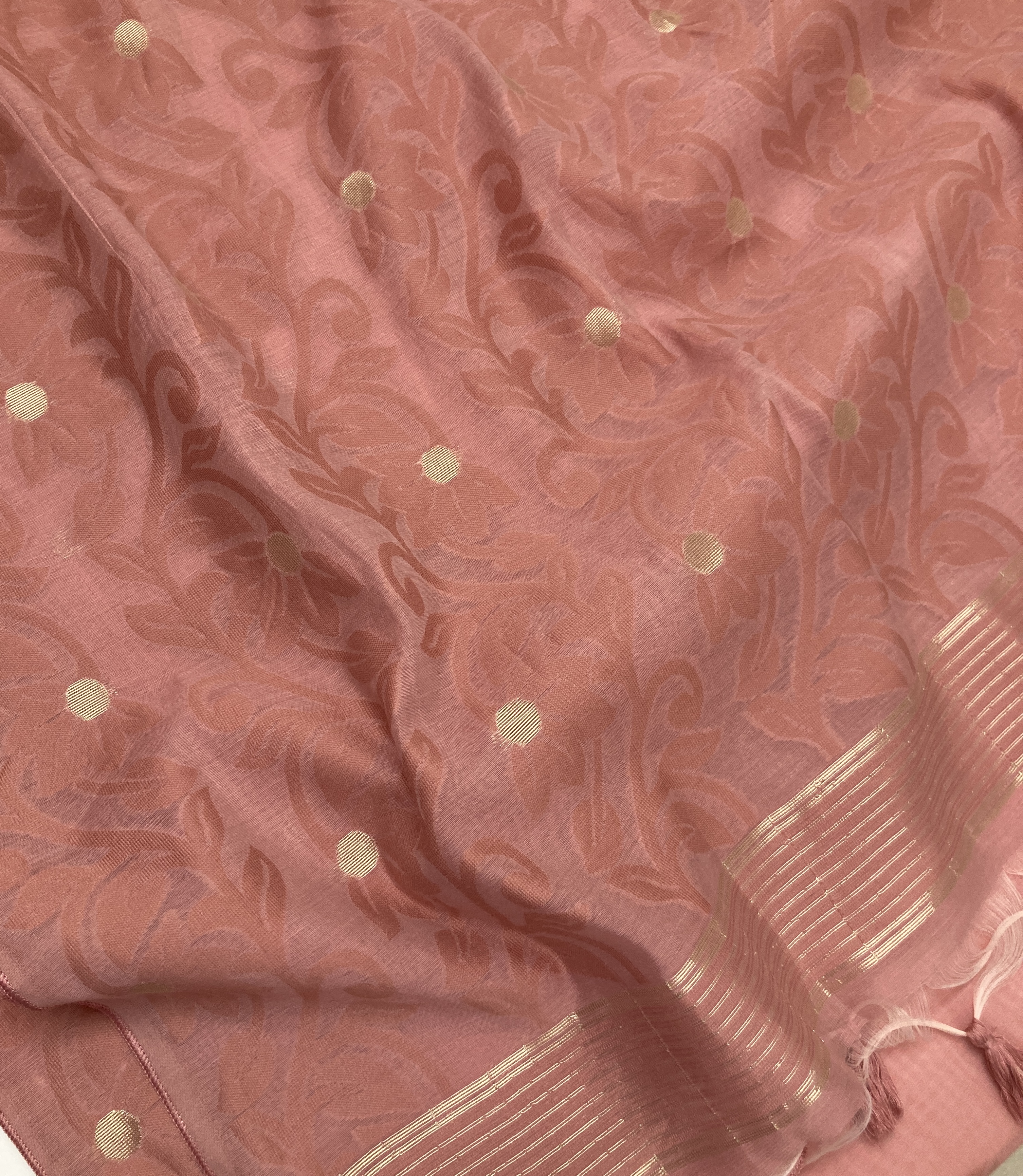  Mauve Pink Cotton Jamdani Saree