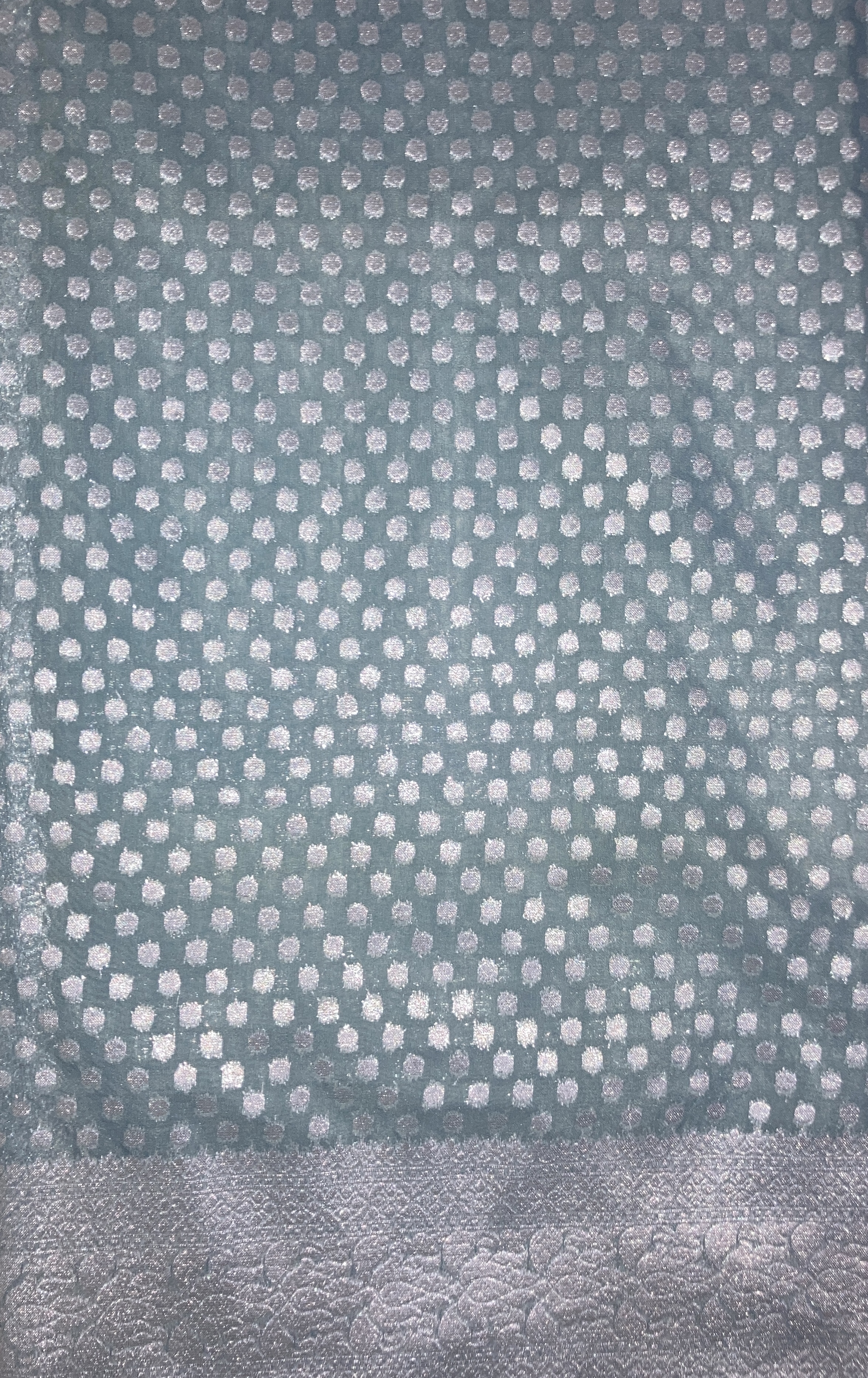 Grey Khaddi Semi Georgette Banarasi Saree