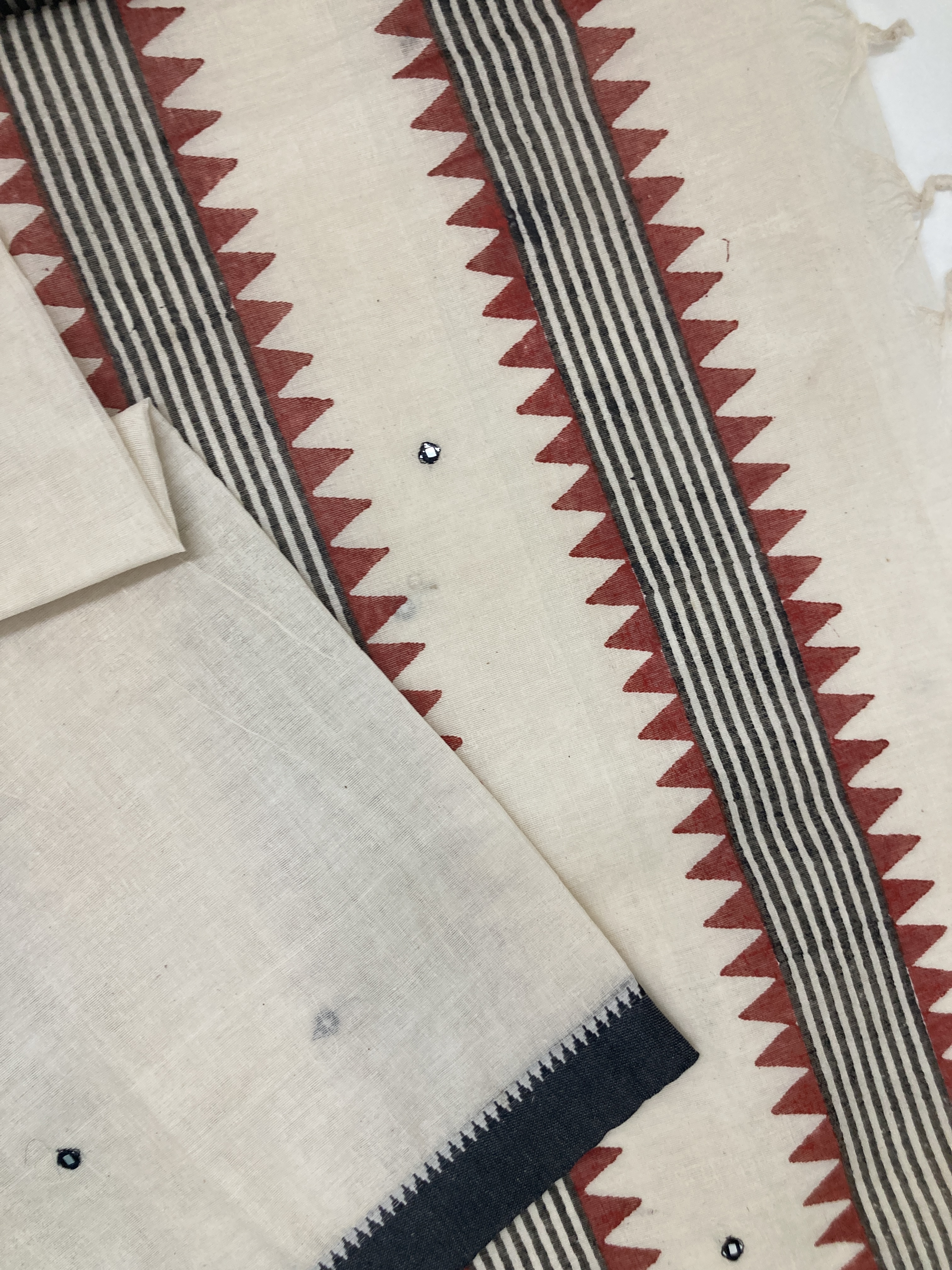 Black & White Dhaniakhali Handblock Print Saree