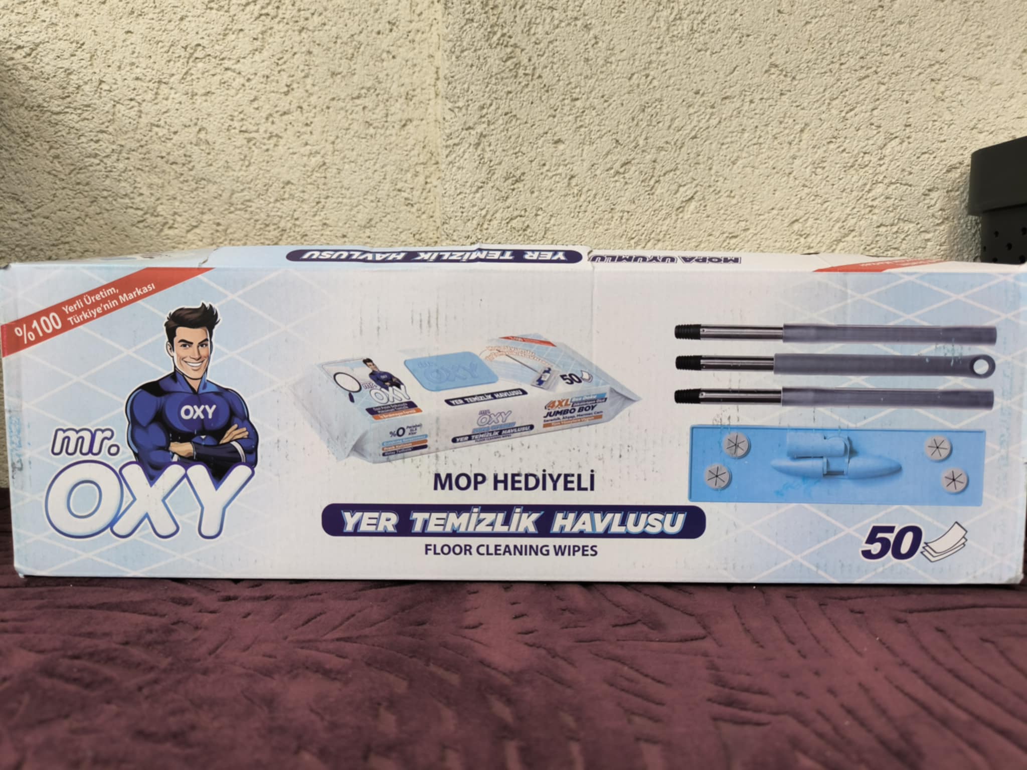 Grindų valymo servetėlės Mr. OXY su mopu