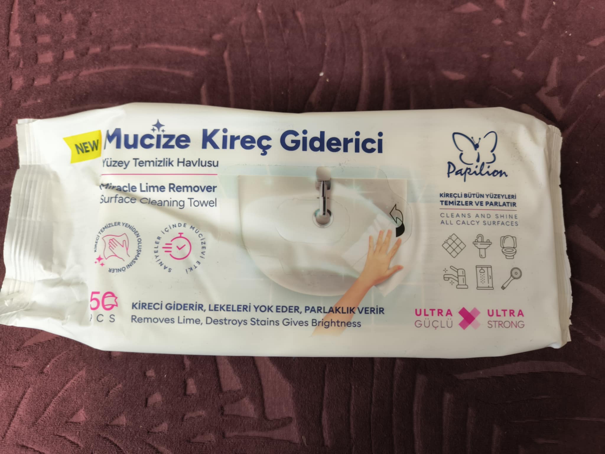 Stebuklinga kalkių šalinimo servetėlė