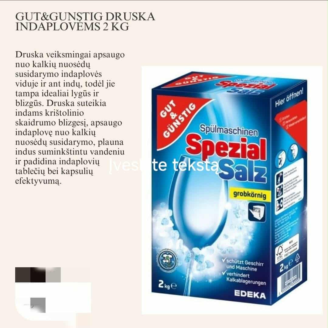 Gut&Günstig indaplovių druska 2 kg