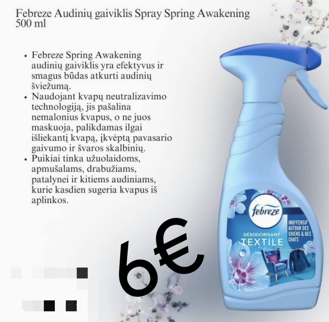 Audinių ir tekstilės gaivikliai Febreze egzotinių vaisių ir gaivaus kvapo