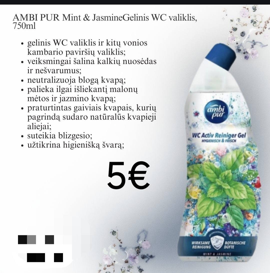 AMBI PUR Gelinis WC valikliai su mėta ir gėlemis