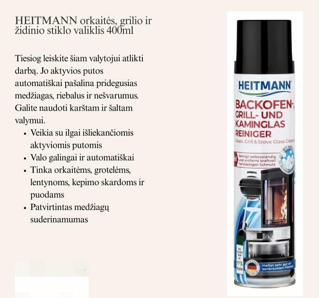 HEITMANN orkaitės, grilio ir židinio stiklo valiklis 400ml