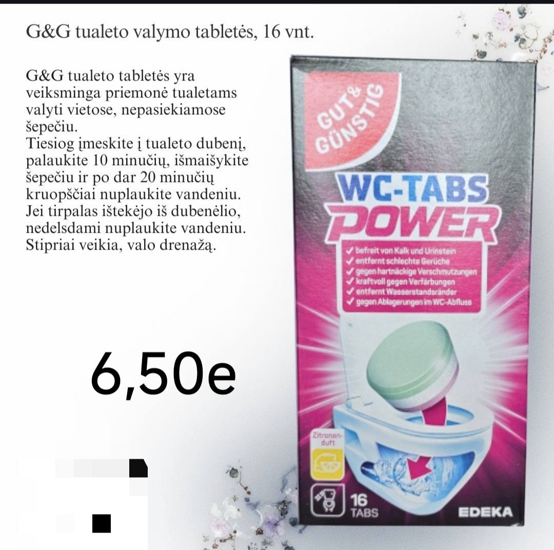 Tualeto valymo tabletės