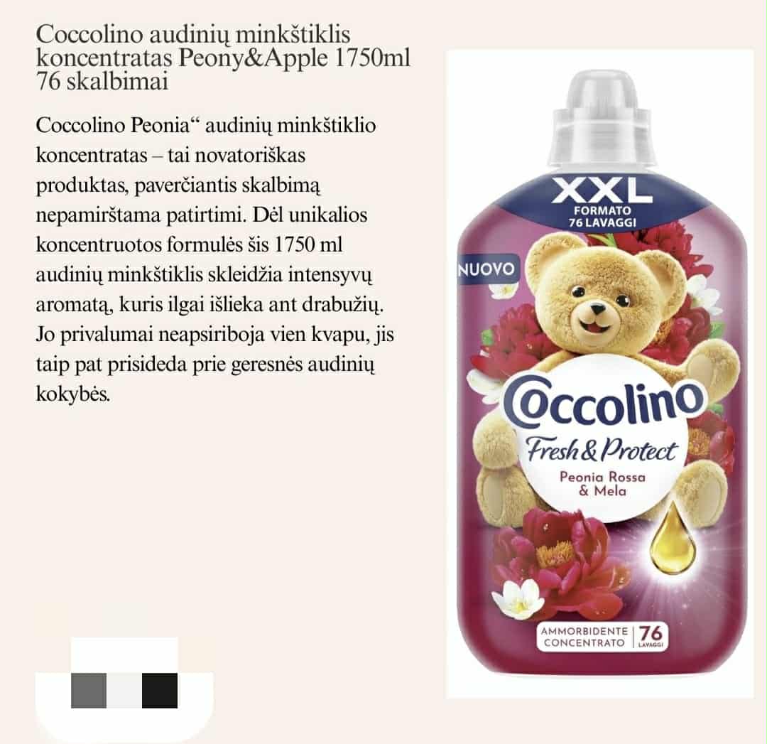 Coccolino audinių minkštiklio koncentratas
