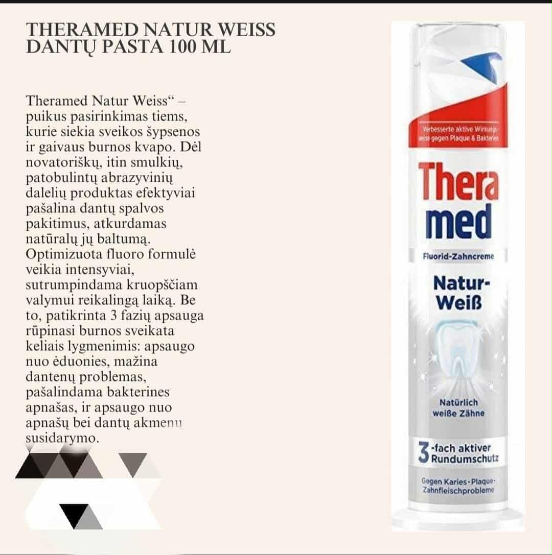 Theramed Natur Weiss dantų pasta 100 ml