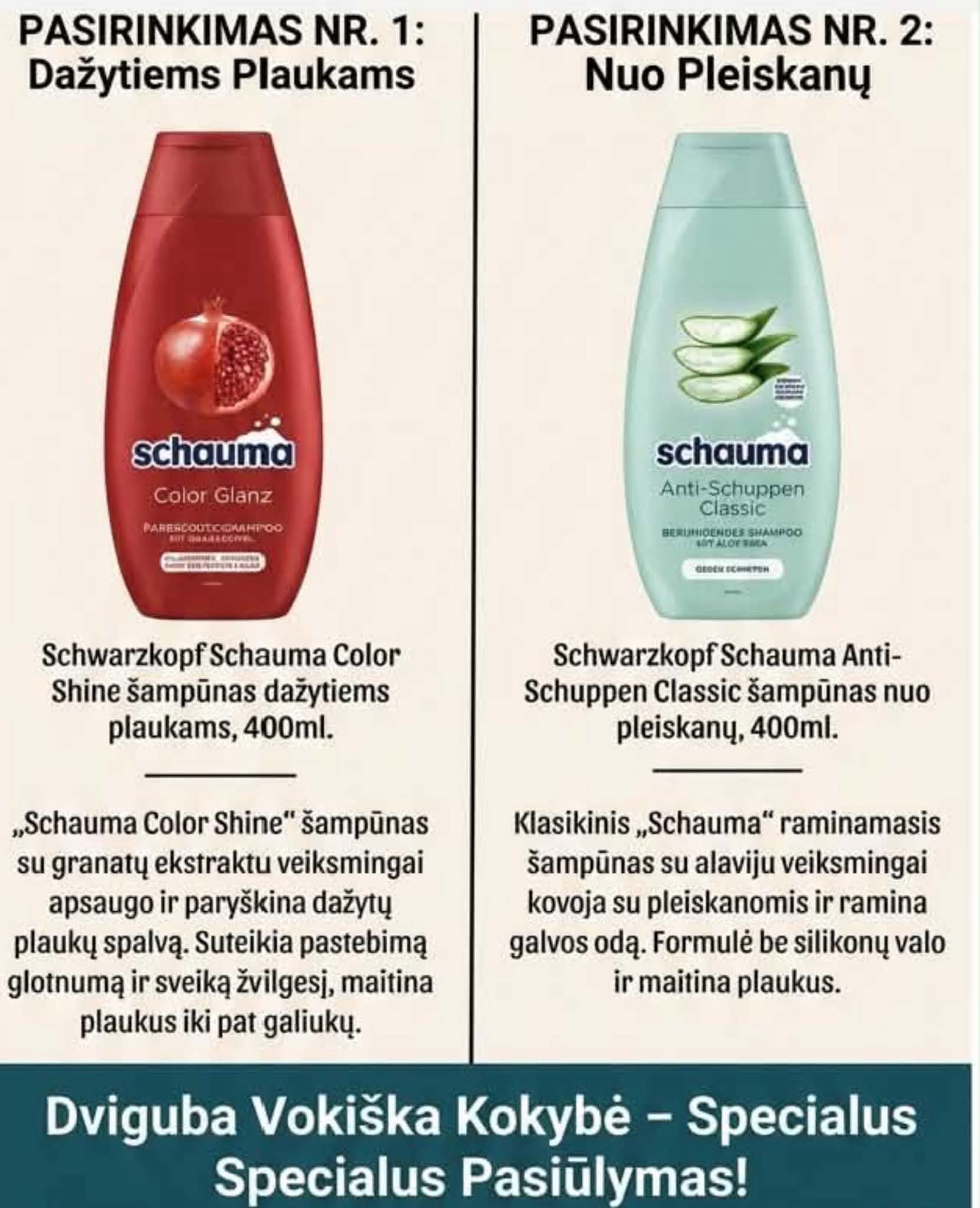 Schauma arba Color Glanz šampūnai