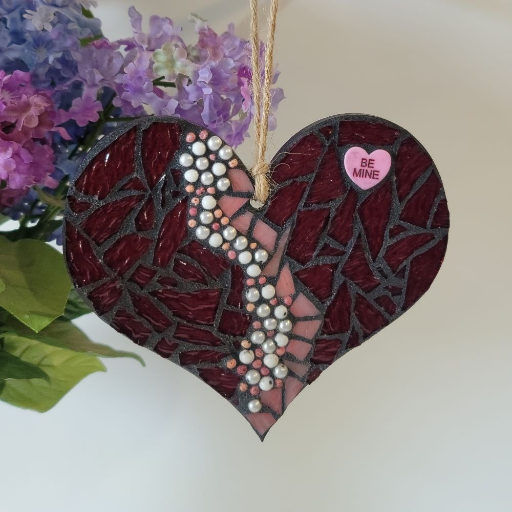 Hand Made Mosaic Heart - Mixed Media