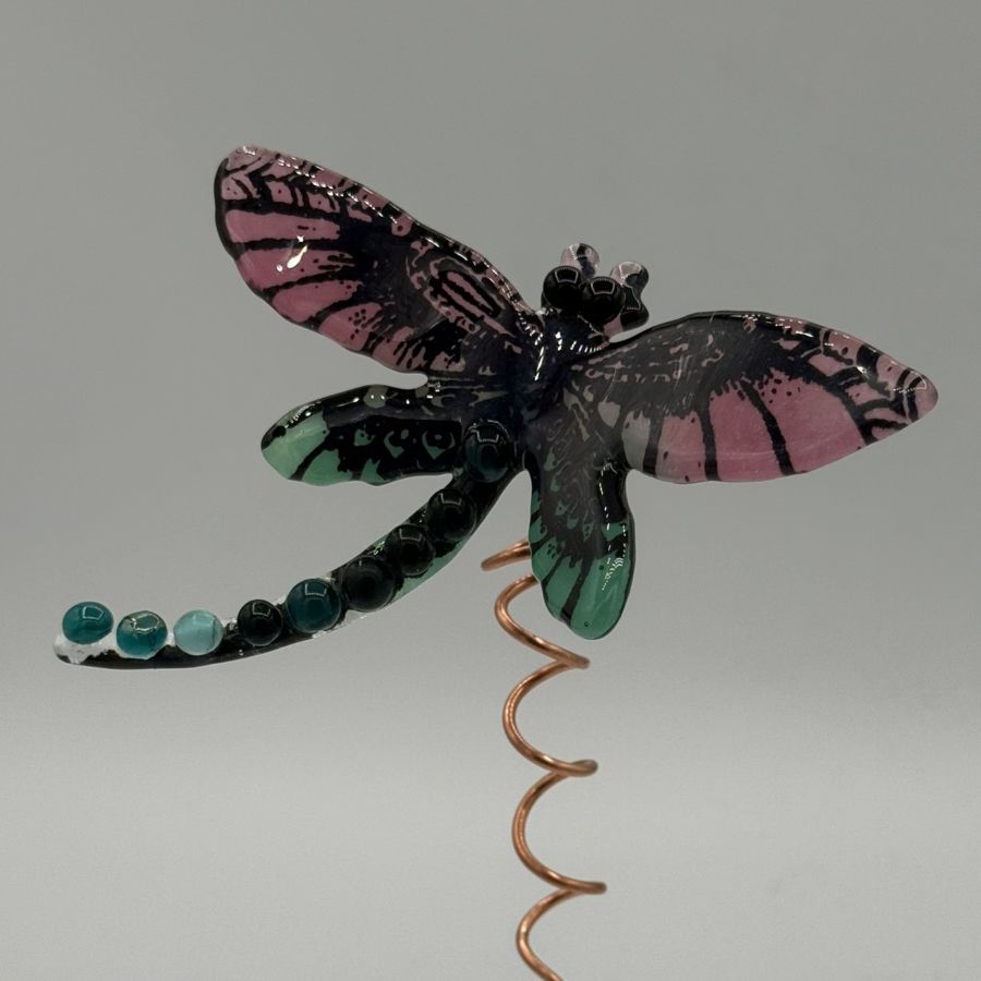 Fused Glass - 4" Whimsy Dragonfly D004