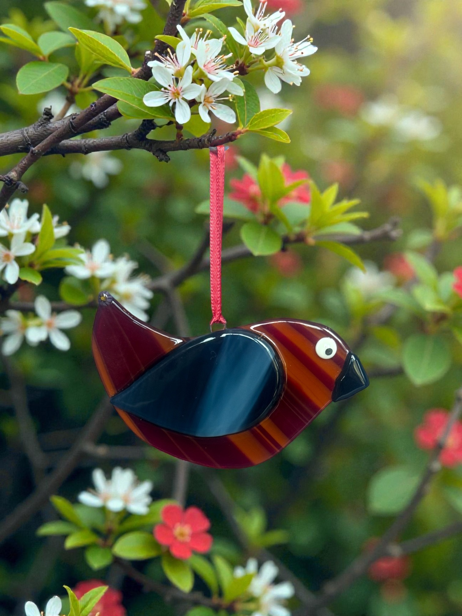 Whimsical Glass Bird Sun Catcher