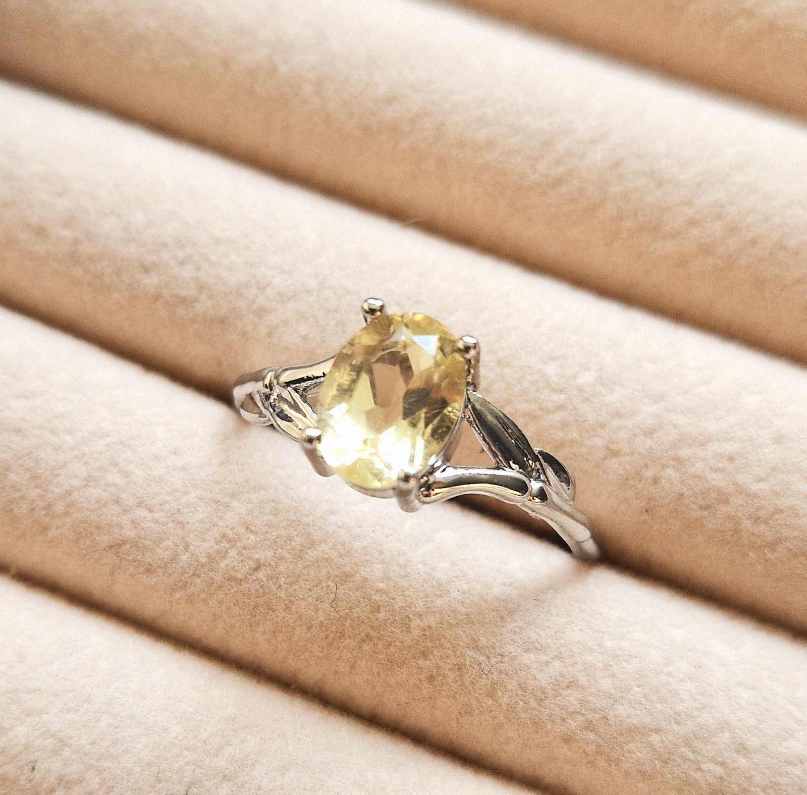Yellow Gemstone Silver Ring