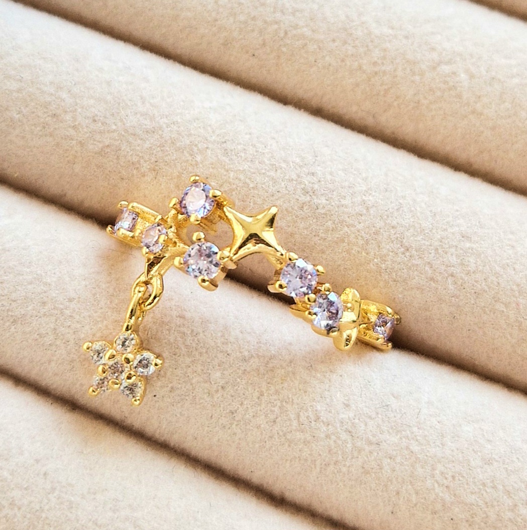 Gold Star Charm Ring