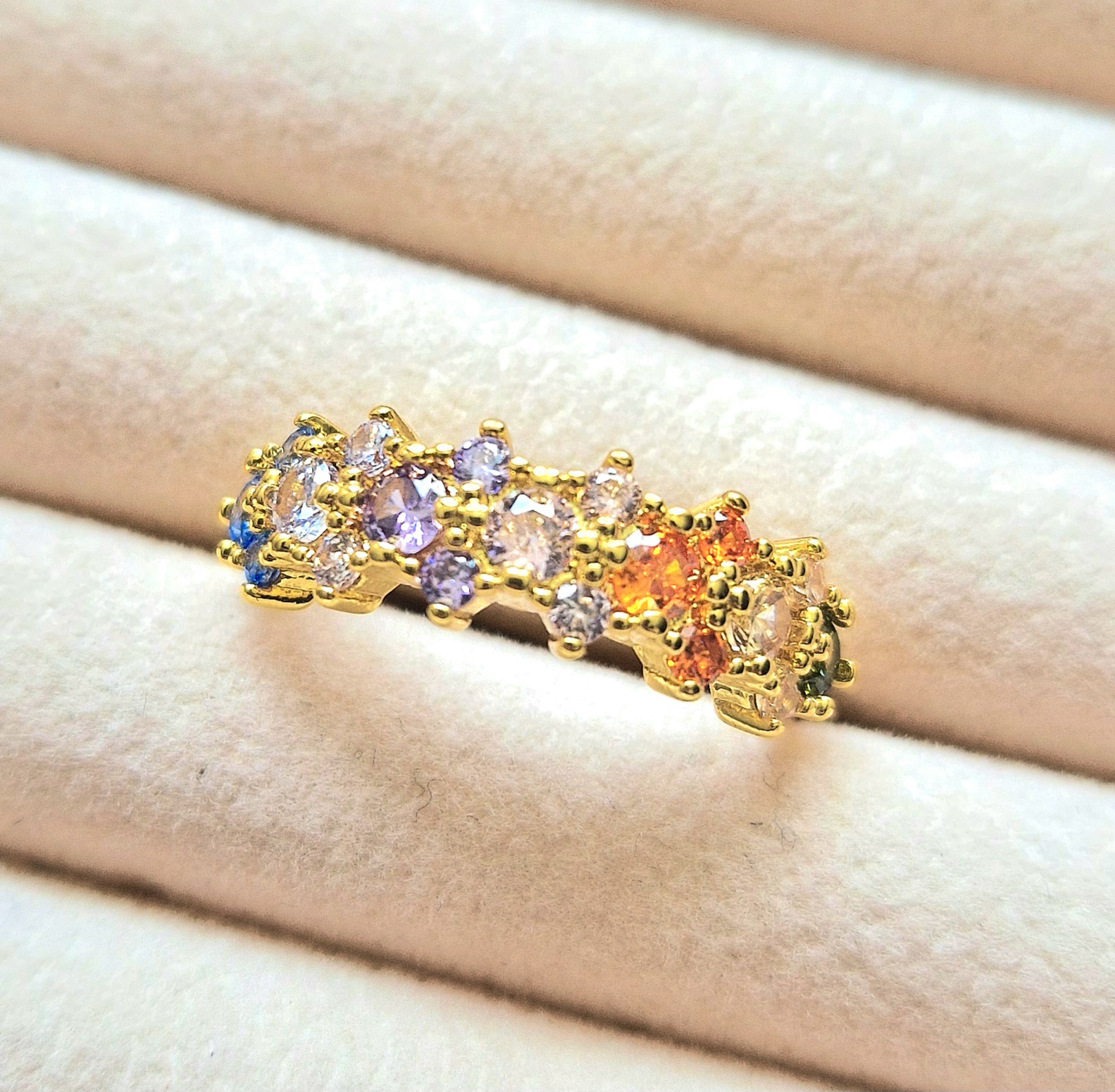 Multicolored Gemstone Gold Ring